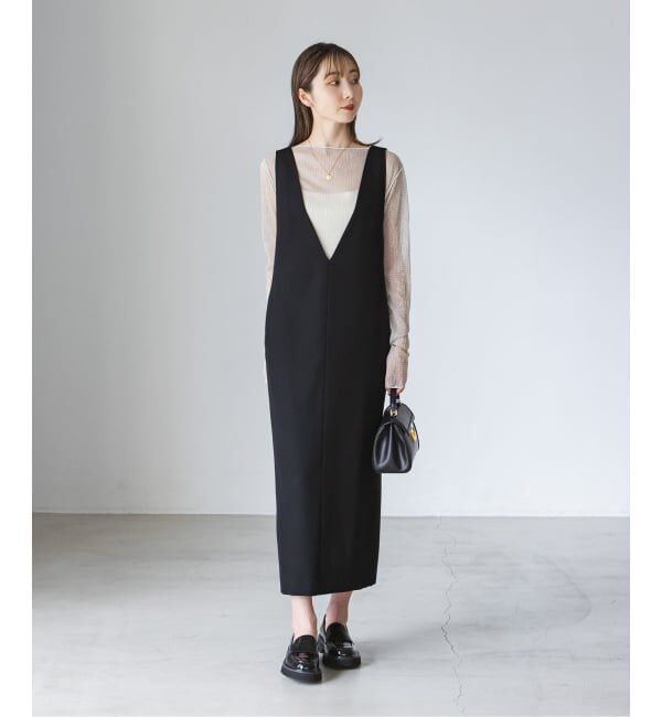NOBLE「《WEB限定追加》ストレートVネックワンピース」|ワンピース|