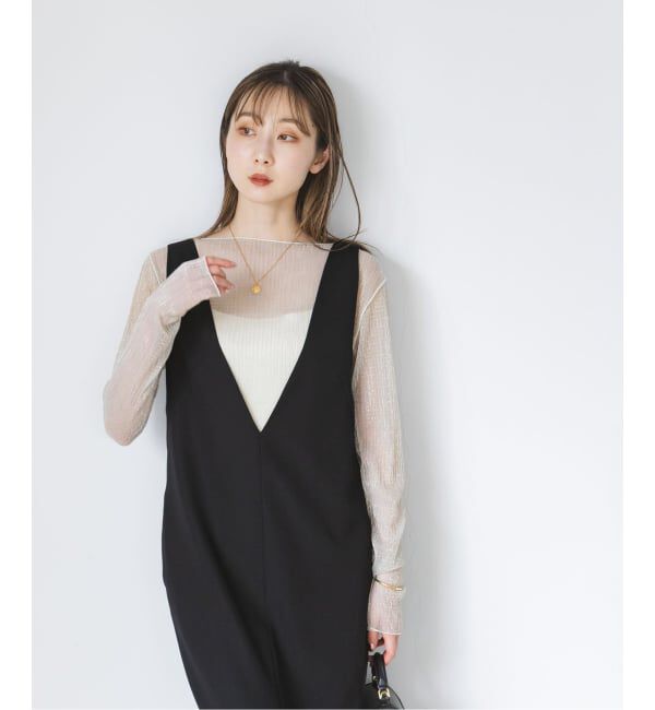 NOBLE「《WEB限定追加》ストレートVネックワンピース」|ワンピース|