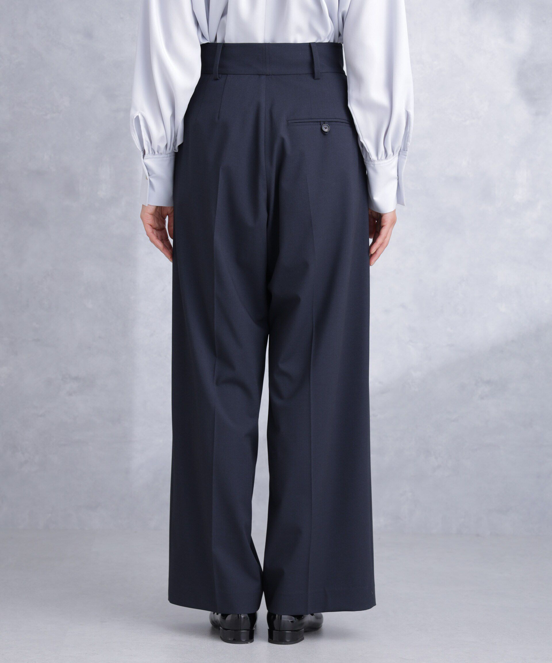 nano･universe「トロストレッチ2タックワイドパンツ（セットアップ可）」|スラックス|