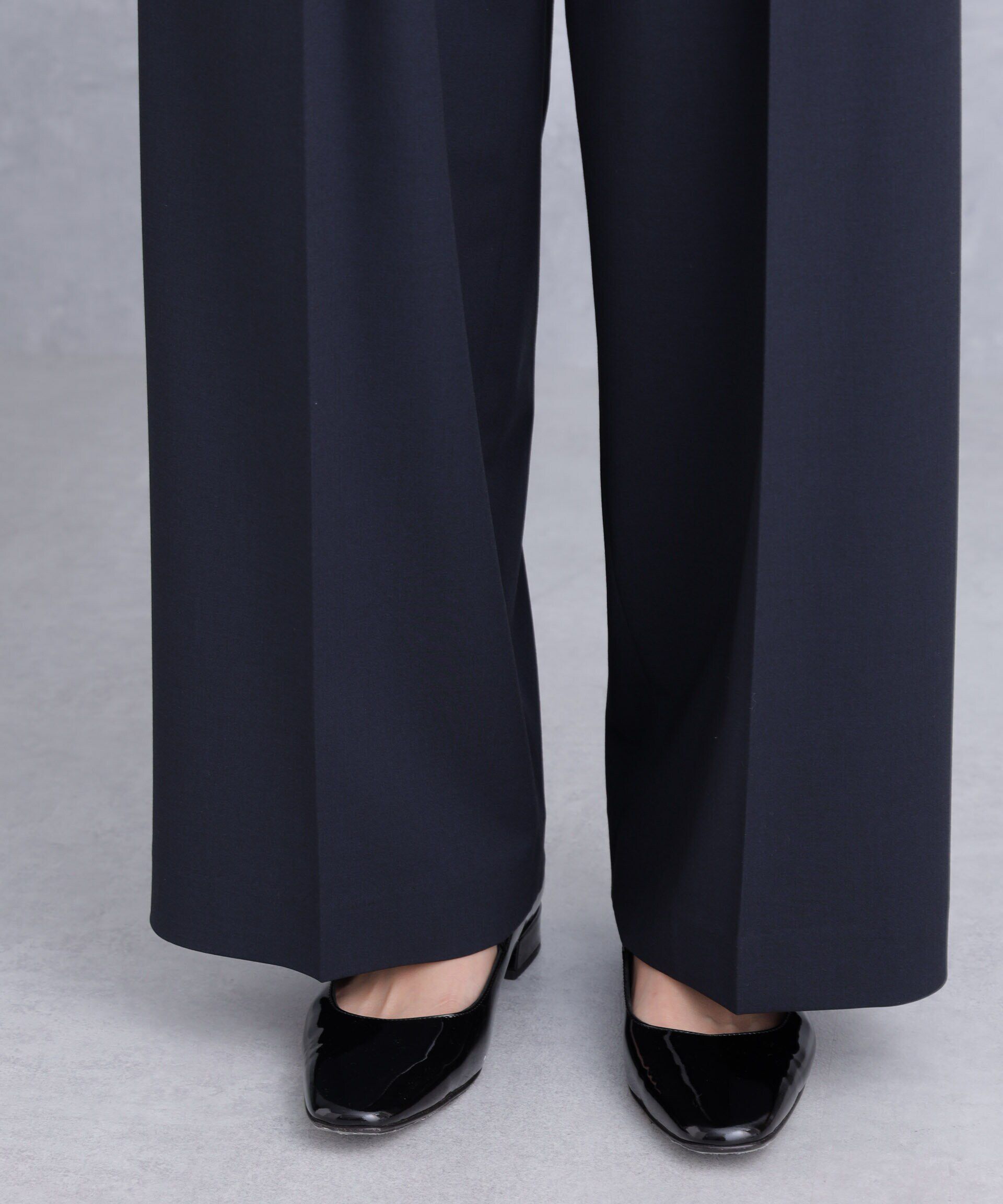 nano･universe「トロストレッチ2タックワイドパンツ（セットアップ可）」|スラックス|