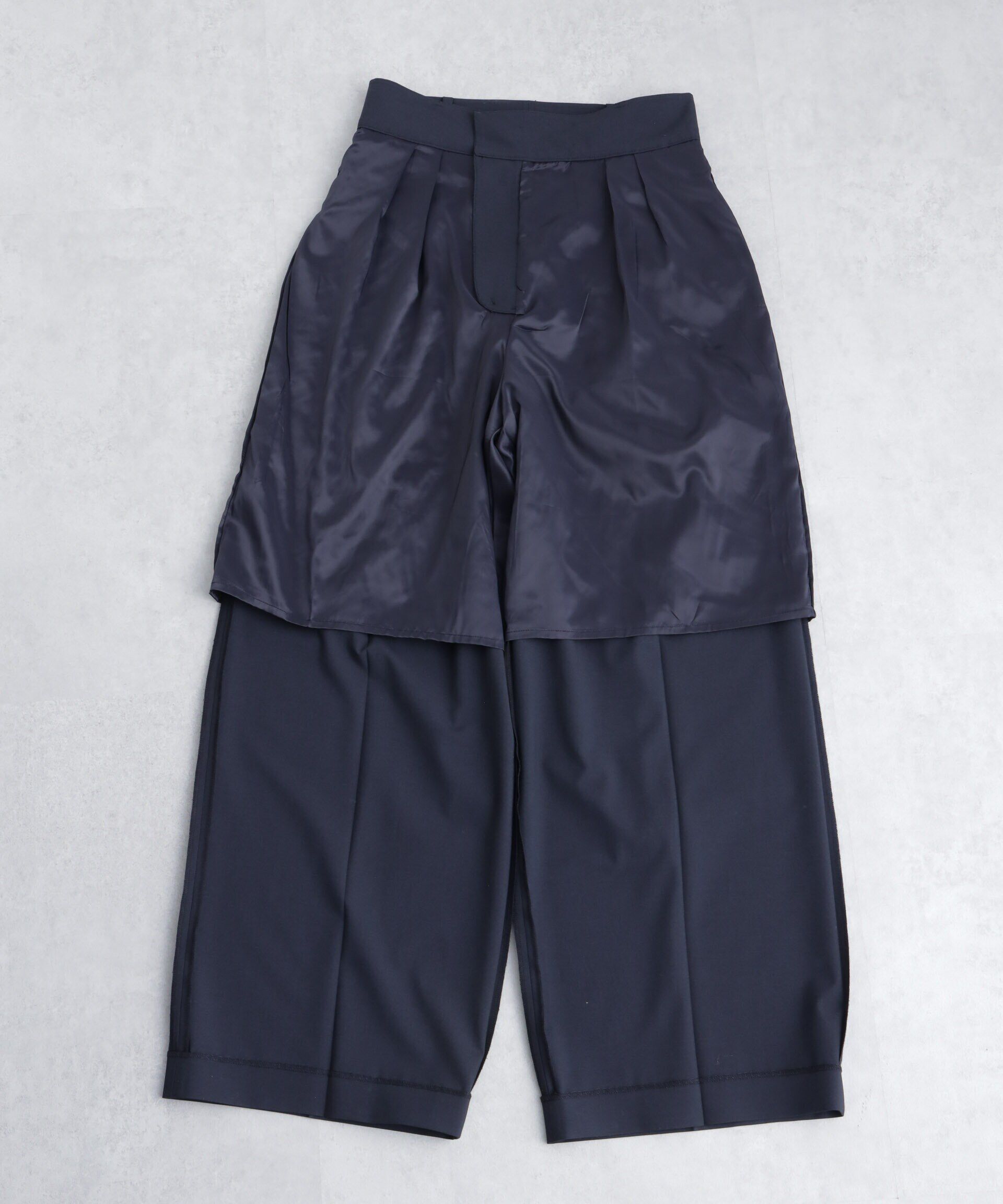 nano･universe「トロストレッチ2タックワイドパンツ（セットアップ可）」|スラックス|