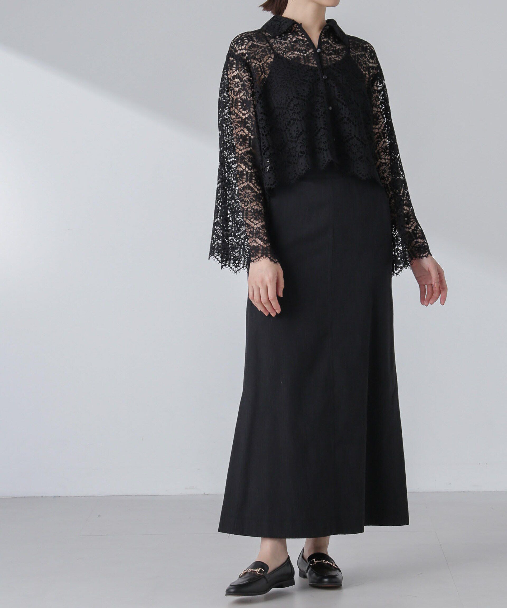 nano･universe「スラブメランジマキシスカート(セットアップ可)」|スカート|