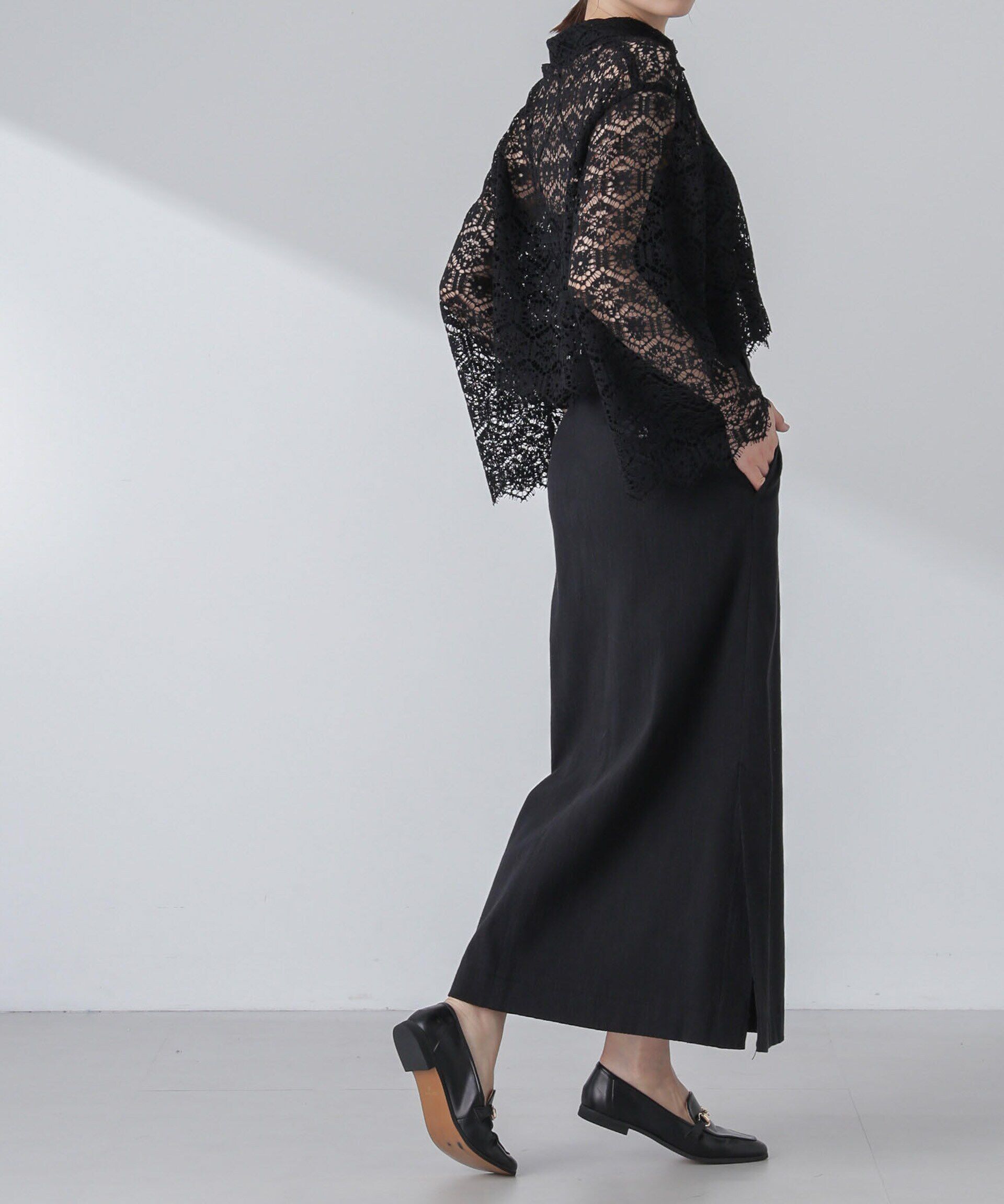 nano･universe「スラブメランジマキシスカート(セットアップ可)」|スカート|