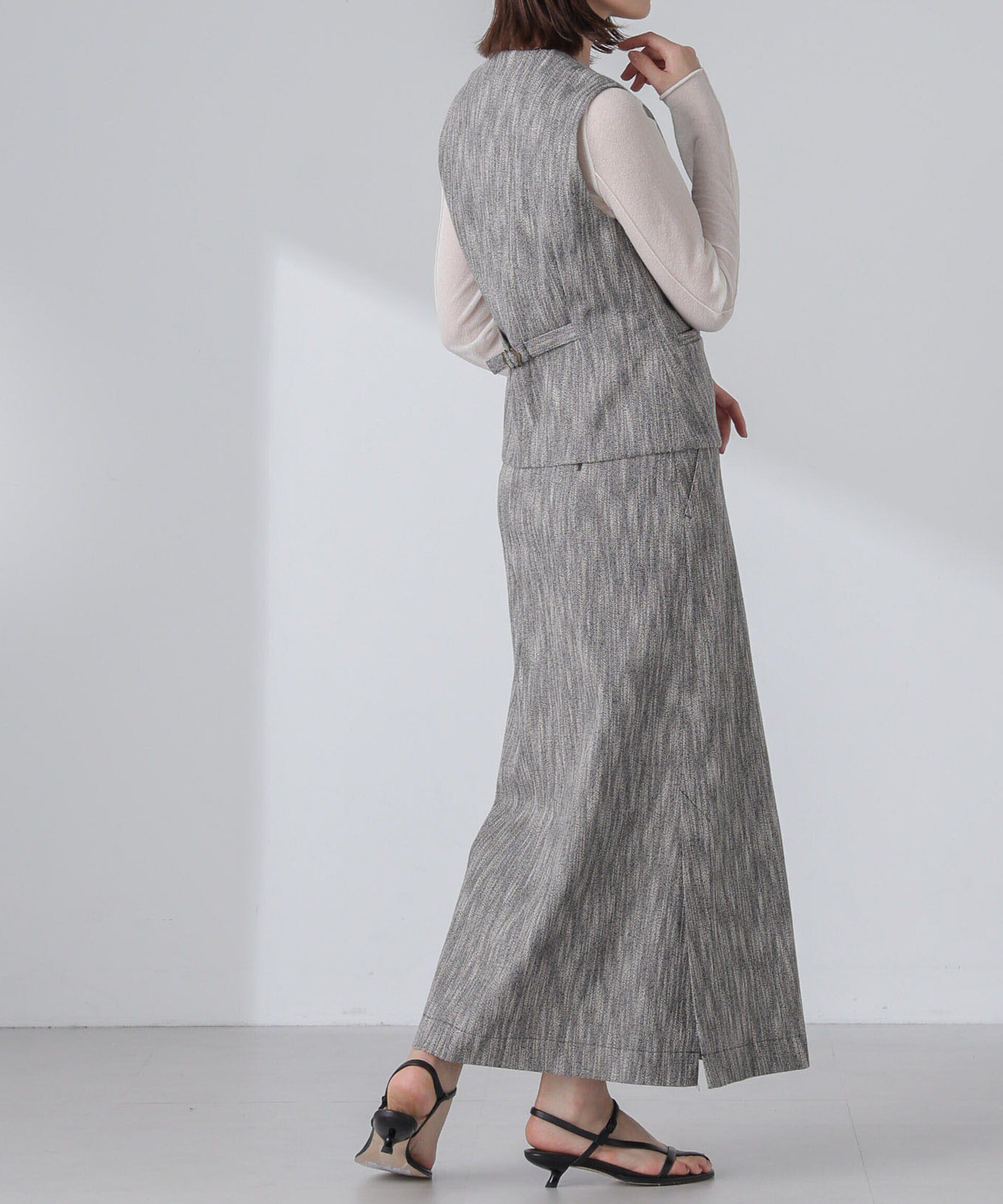 nano･universe「スラブメランジマキシスカート(セットアップ可)」|スカート|