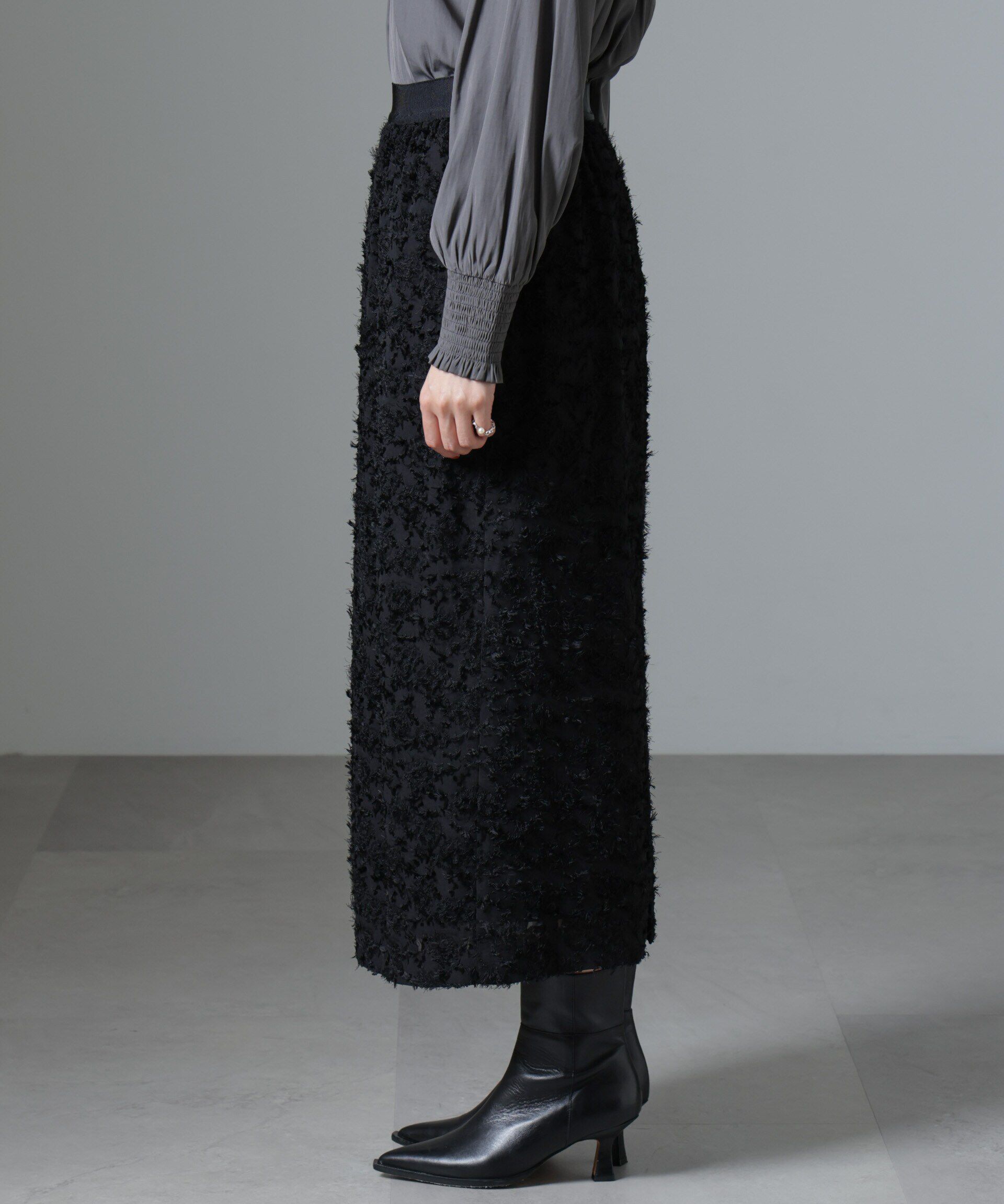 nano･universe「フリンジジャガードコクーンギャザースカート」|スカート|