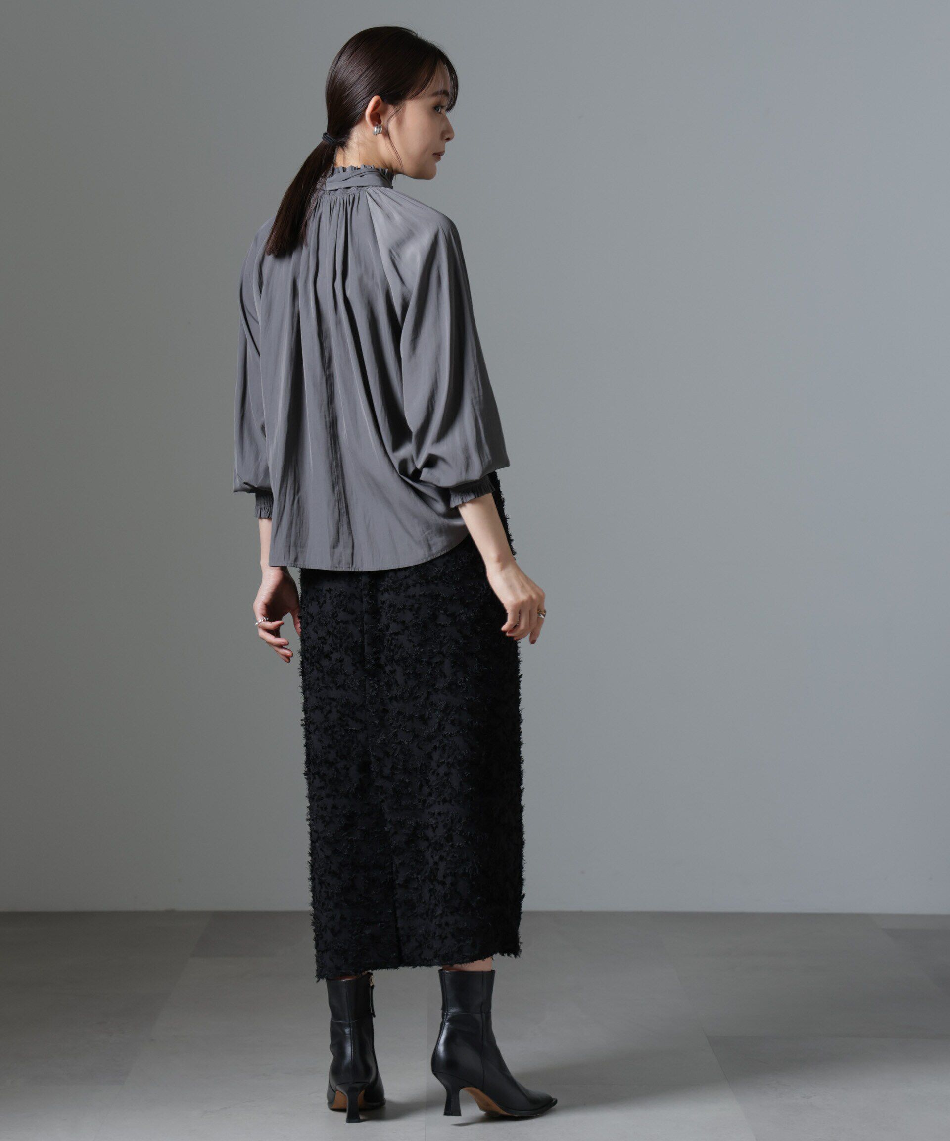 nano･universe「フリンジジャガードコクーンギャザースカート」|スカート|