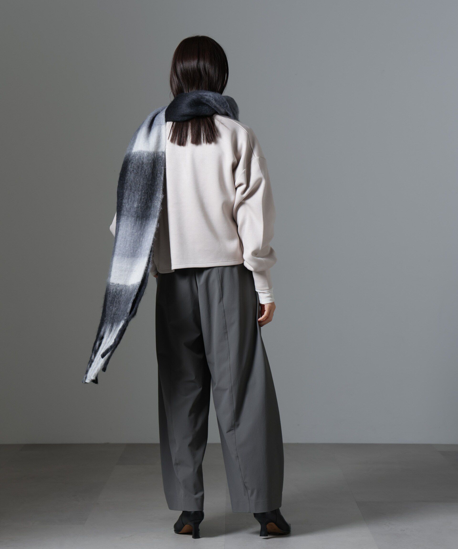 nano･universe「裏起毛ダンボールカットキーネックトップス（セットアップ可）」|Tシャツ・カットソー|