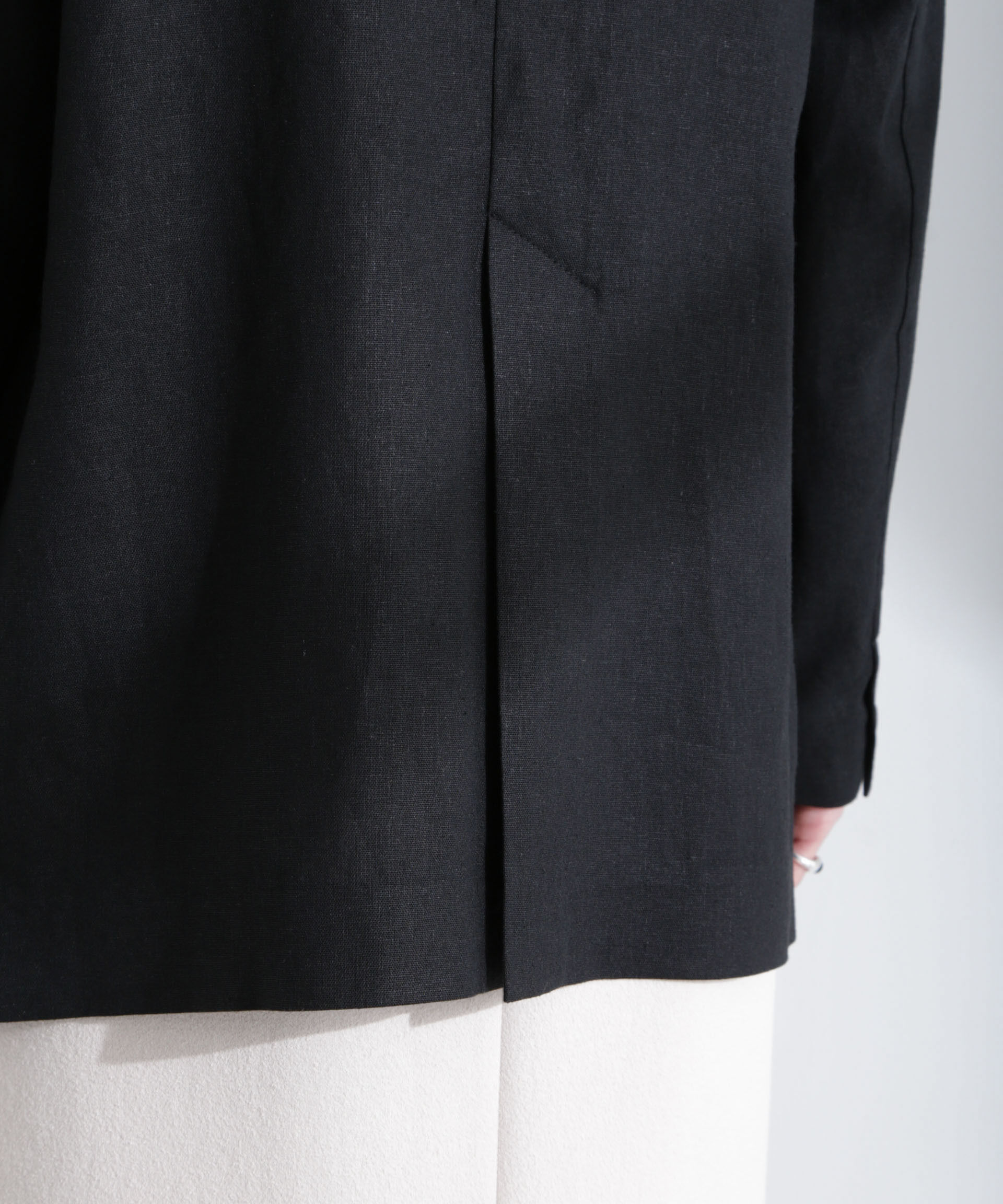 nano･universe「リネン混ボタンレスジャケット(セットアップ可)」|テーラードジャケット|