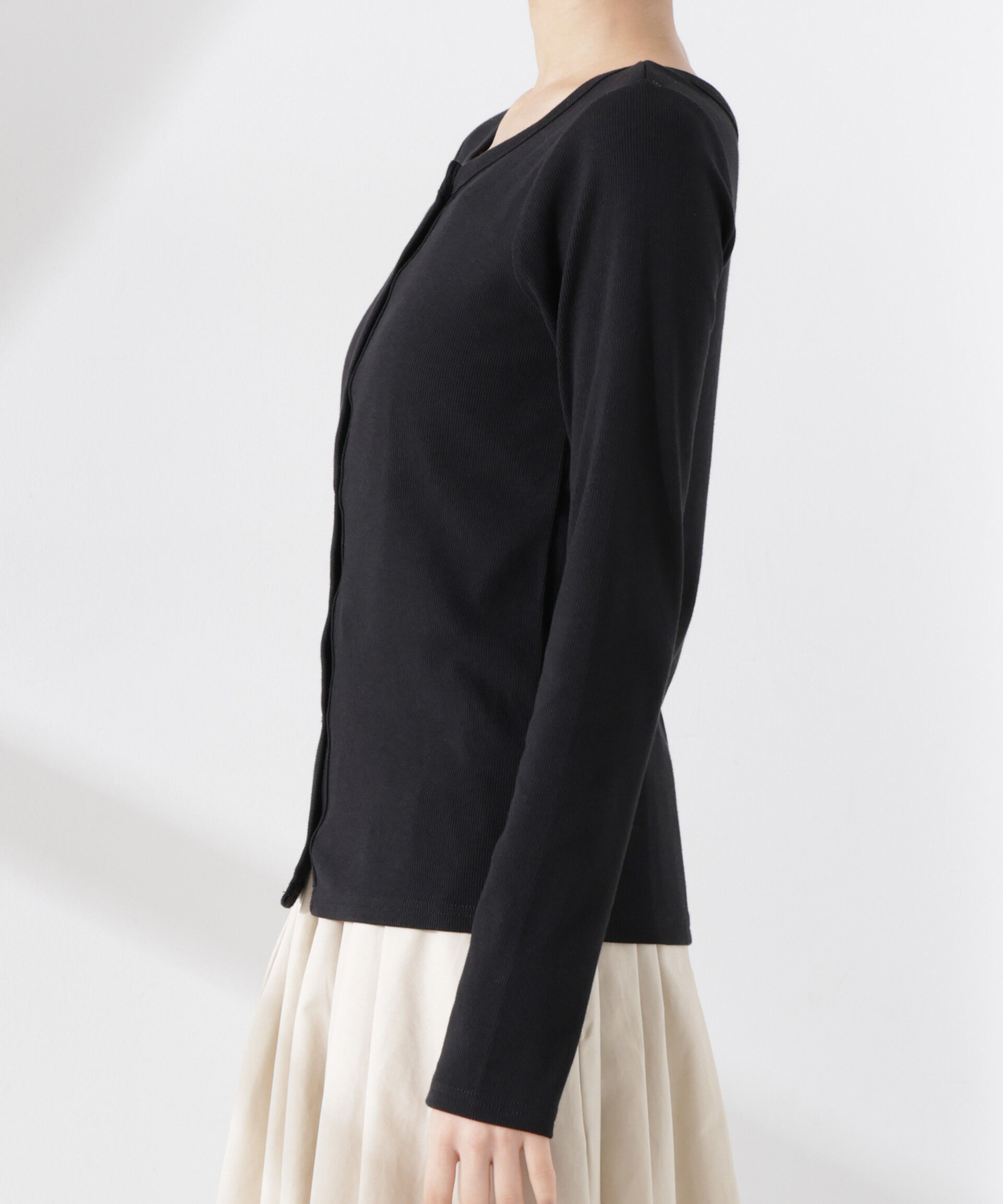 nano･universe「前後2wayクルーネックリブカットカーディガン」|Tシャツ・カットソー|