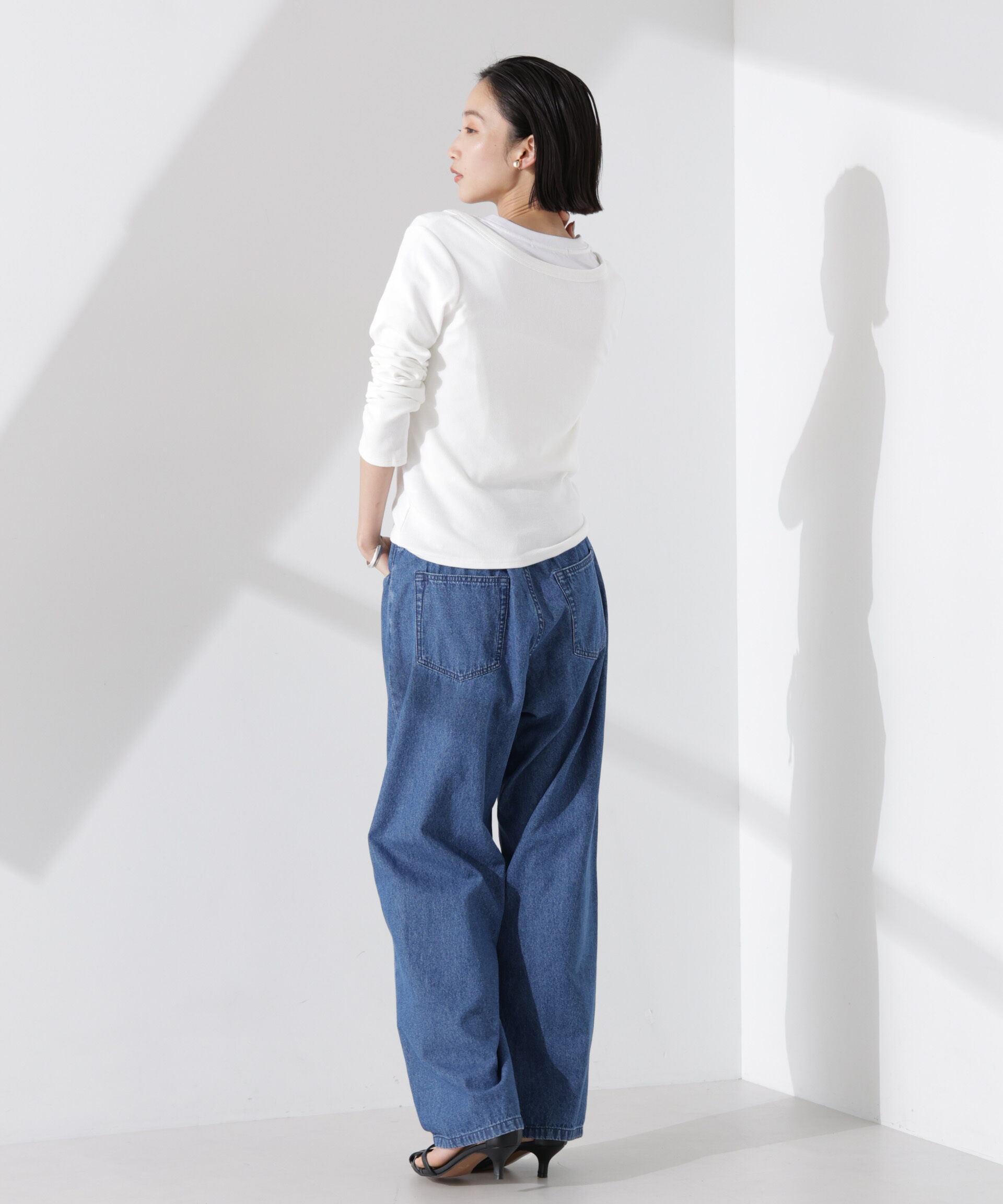 nano･universe「前後2wayクルーネックリブカットカーディガン」|Tシャツ・カットソー|