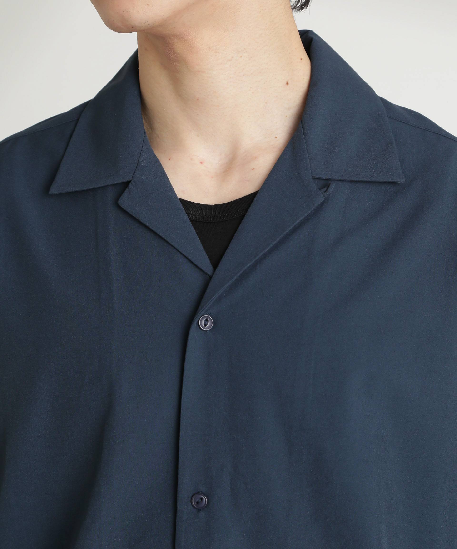 nano･universe「ストレッチワイドオープンカラーシャツ 半袖(セットアップ可)」|シャツ・ブラウス|