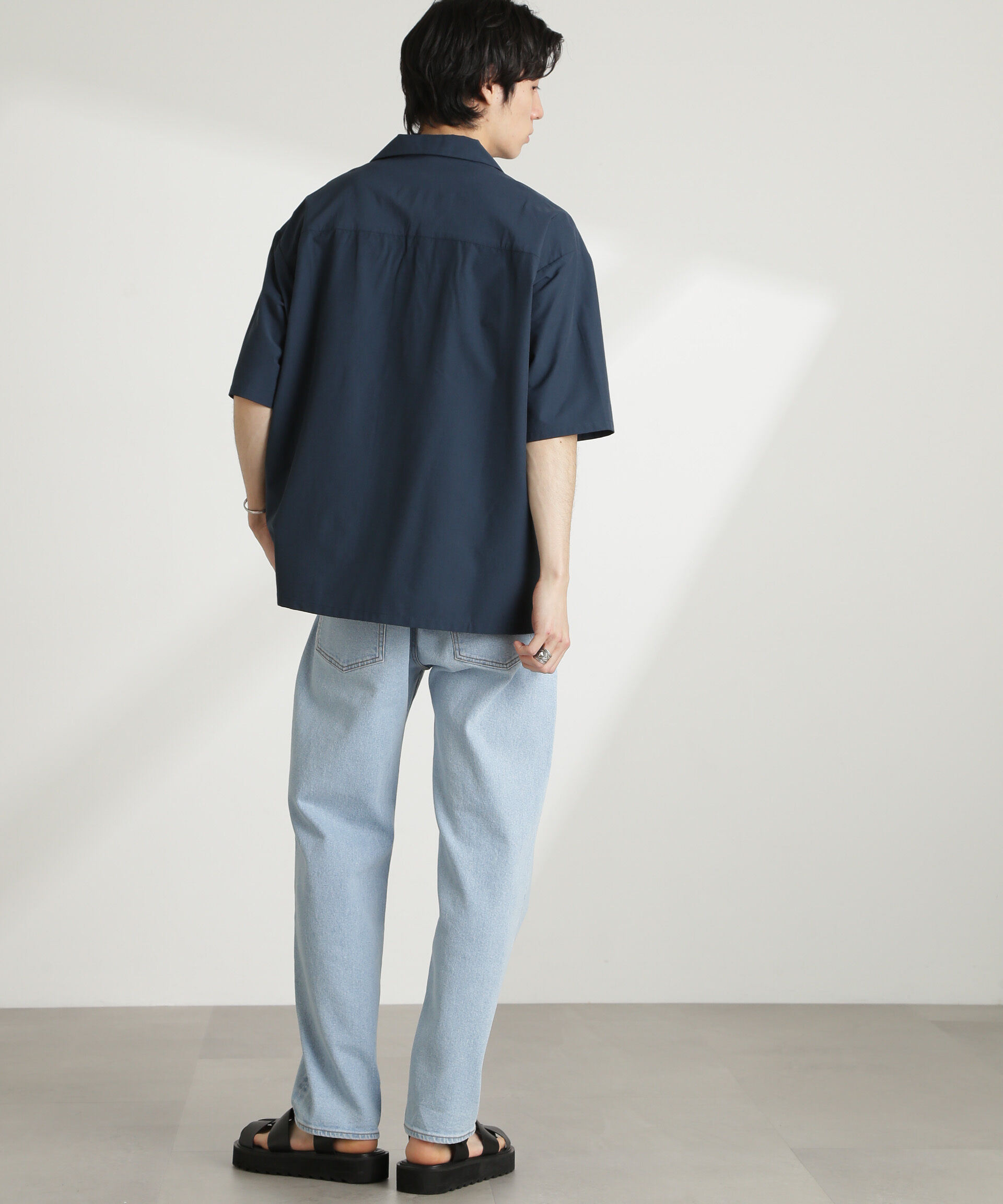 nano･universe「ストレッチワイドオープンカラーシャツ 半袖(セットアップ可)」|シャツ・ブラウス|