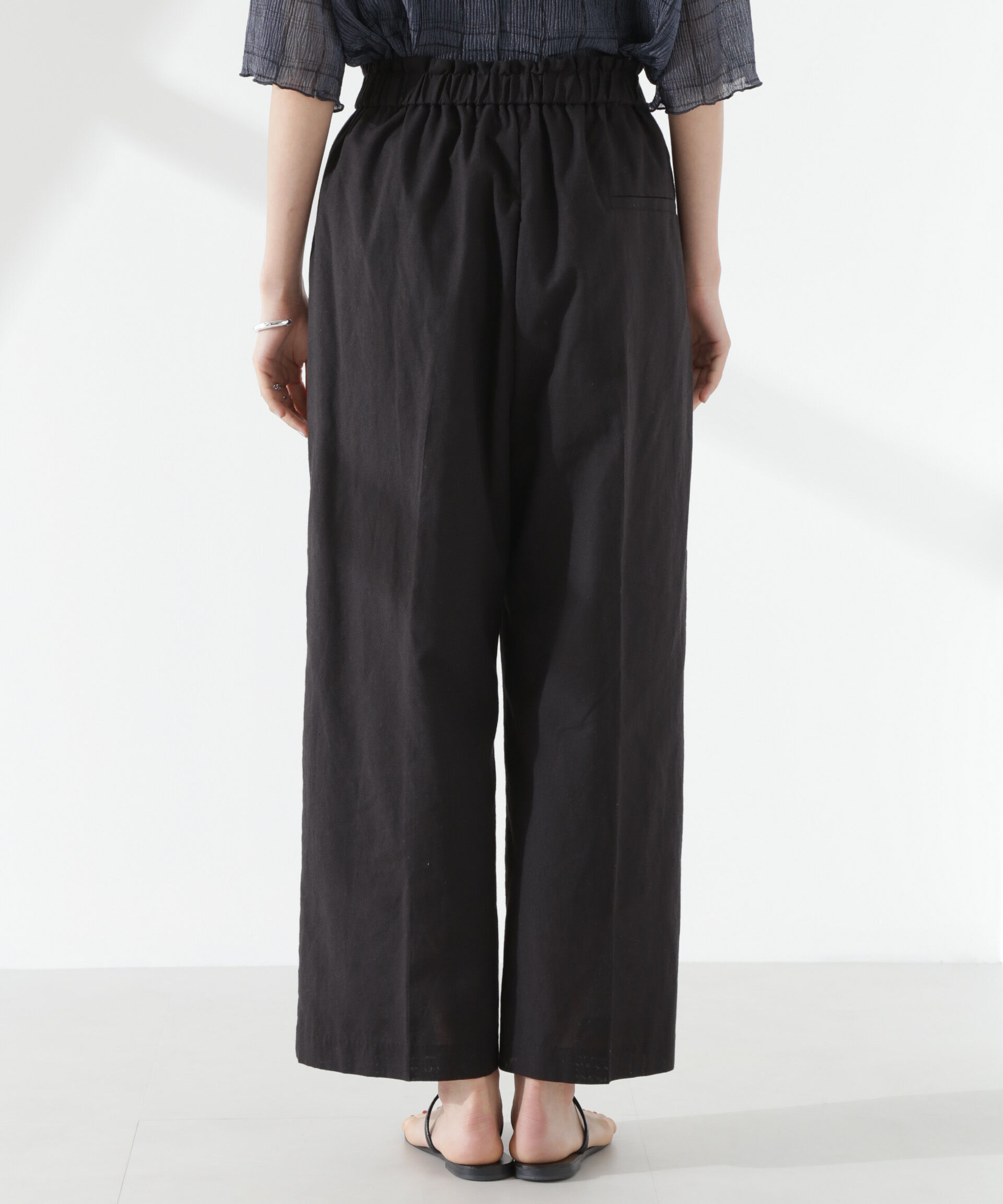 nano･universe「綿麻COOLMAXイージタックパンツ(セットアップ可)」|チノ|