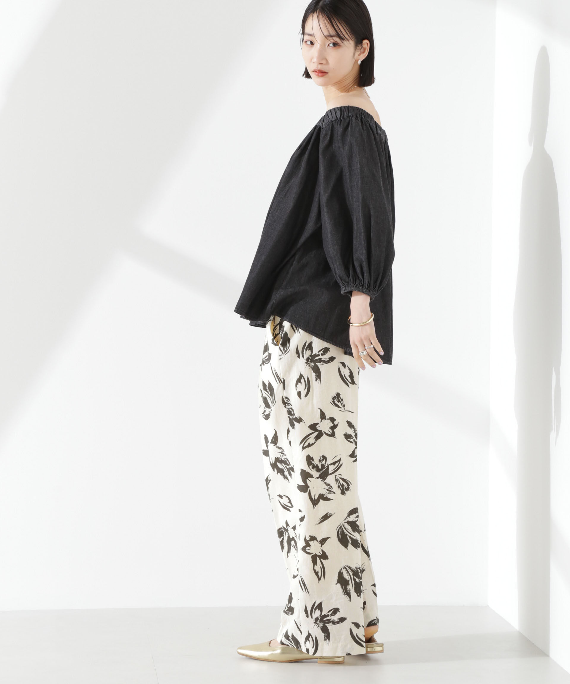 nano･universe「綿麻COOLMAXイージタックパンツ(セットアップ可)」|チノ|