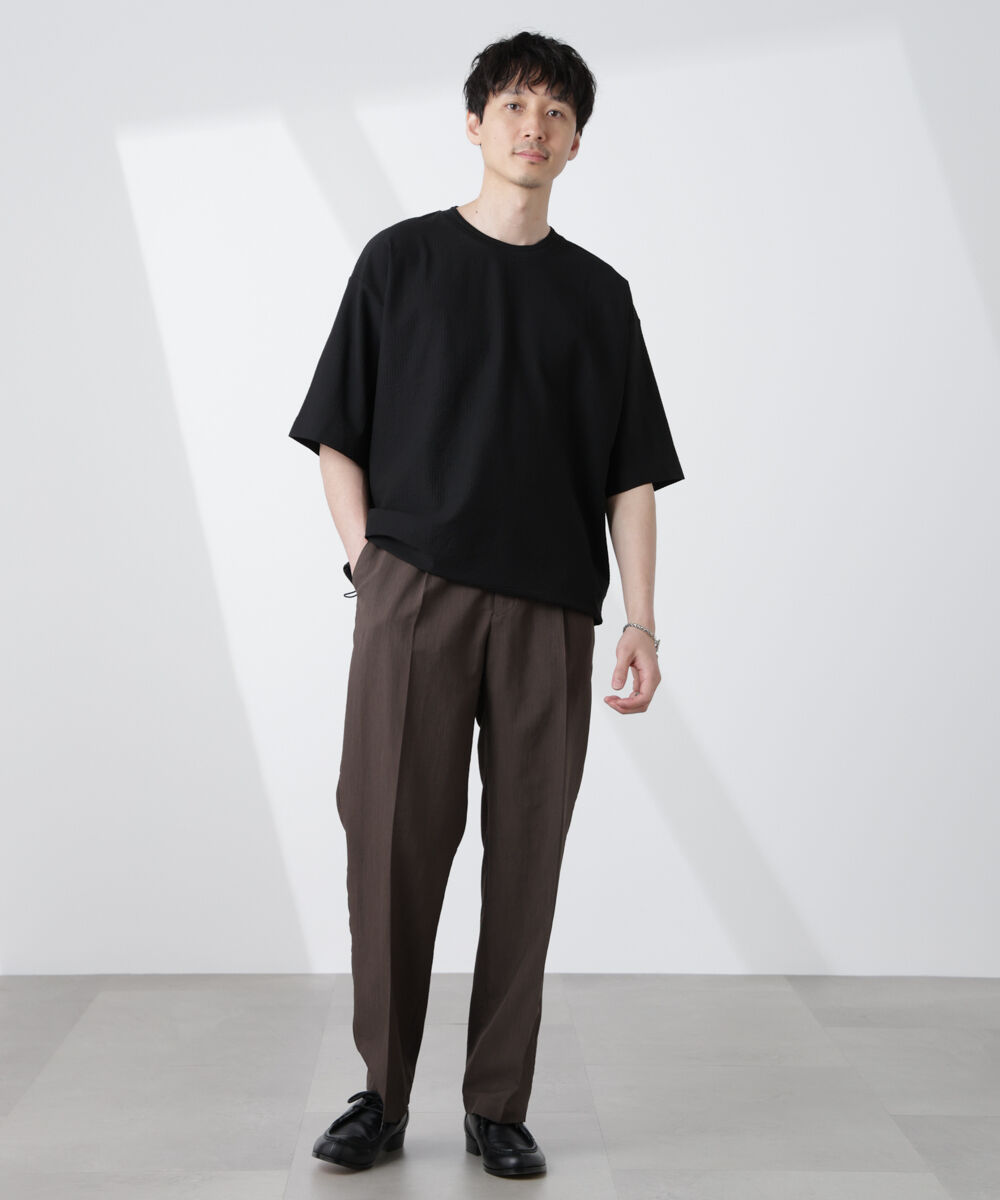 nano･universe「シルケットサッカーワイドTシャツ 半袖」|Tシャツ・カットソー|