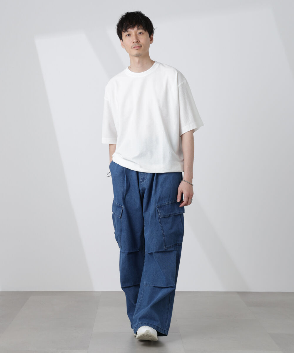 nano･universe「シルケットサッカーワイドTシャツ 半袖」|Tシャツ・カットソー|