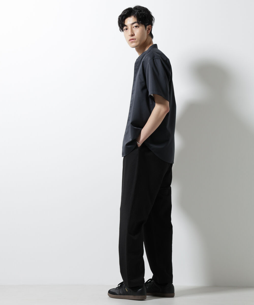 nano･universe「ジャージーサッカーワイドテーパードパンツ」|チノ|