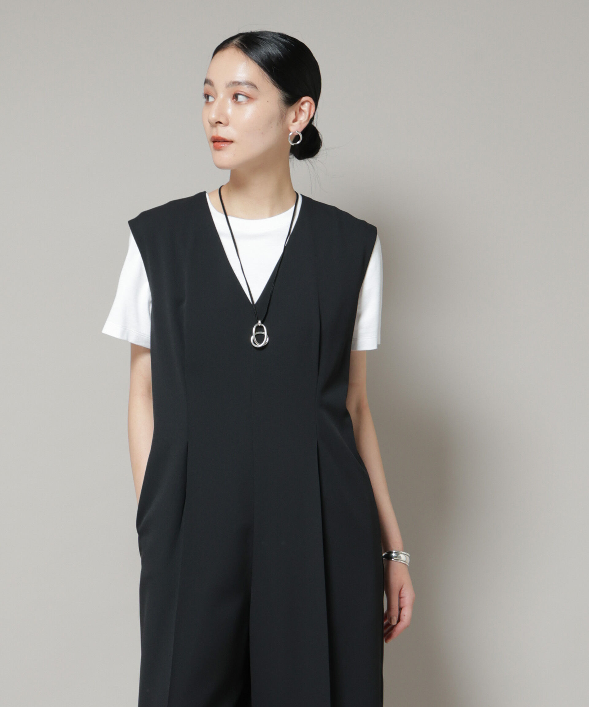 nano･universe「Vネックオールインワン」|ワンピース|