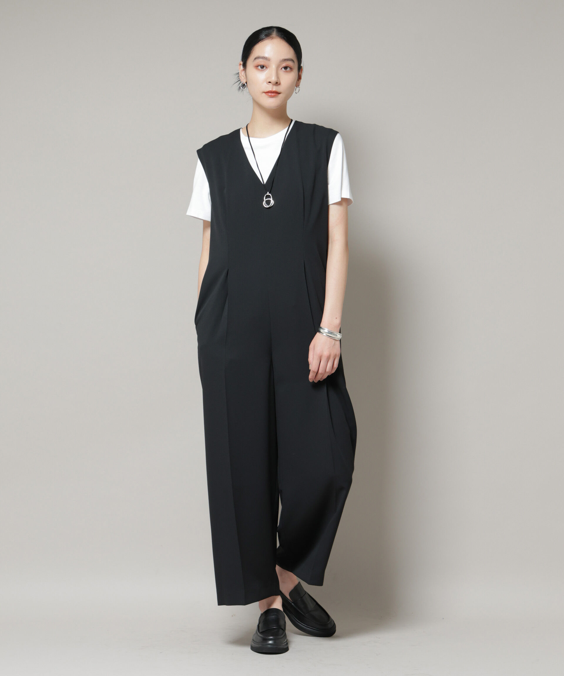 nano･universe「Vネックオールインワン」|ワンピース|