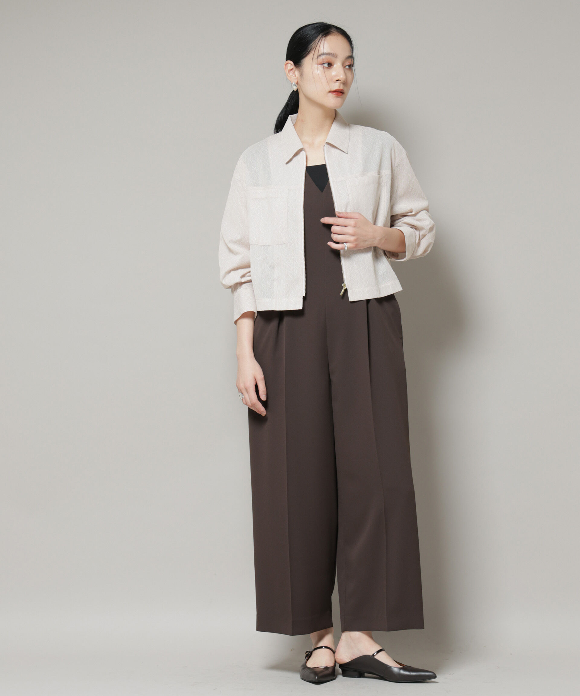 nano･universe「Vネックオールインワン」|ワンピース|