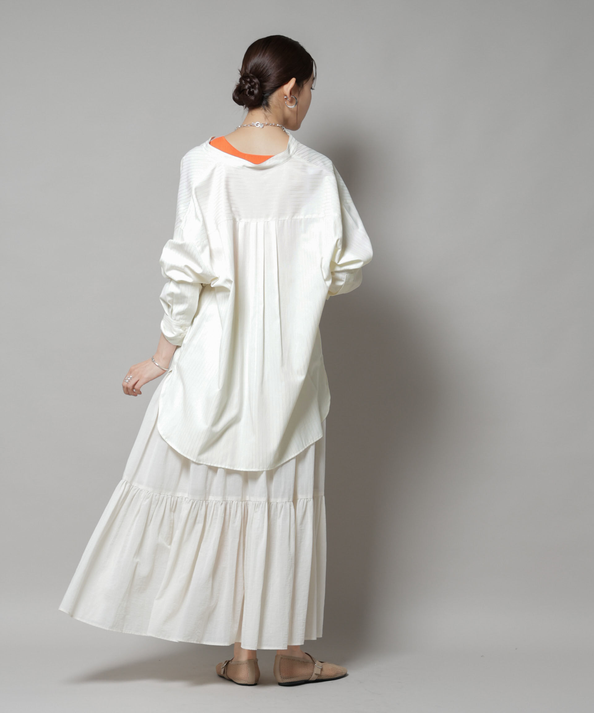 nano･universe「スタンドカラーストライプシャツ」|シャツ・ブラウス|