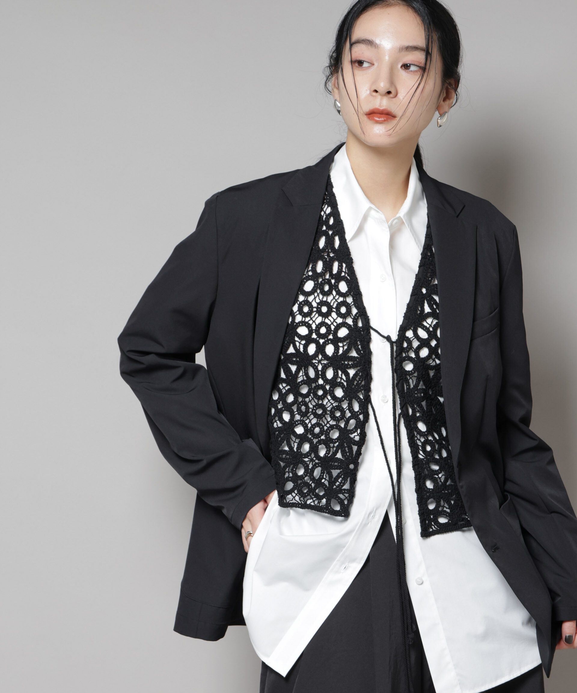 nano･universe「コットンコードレースジャケット」|テーラードジャケット|