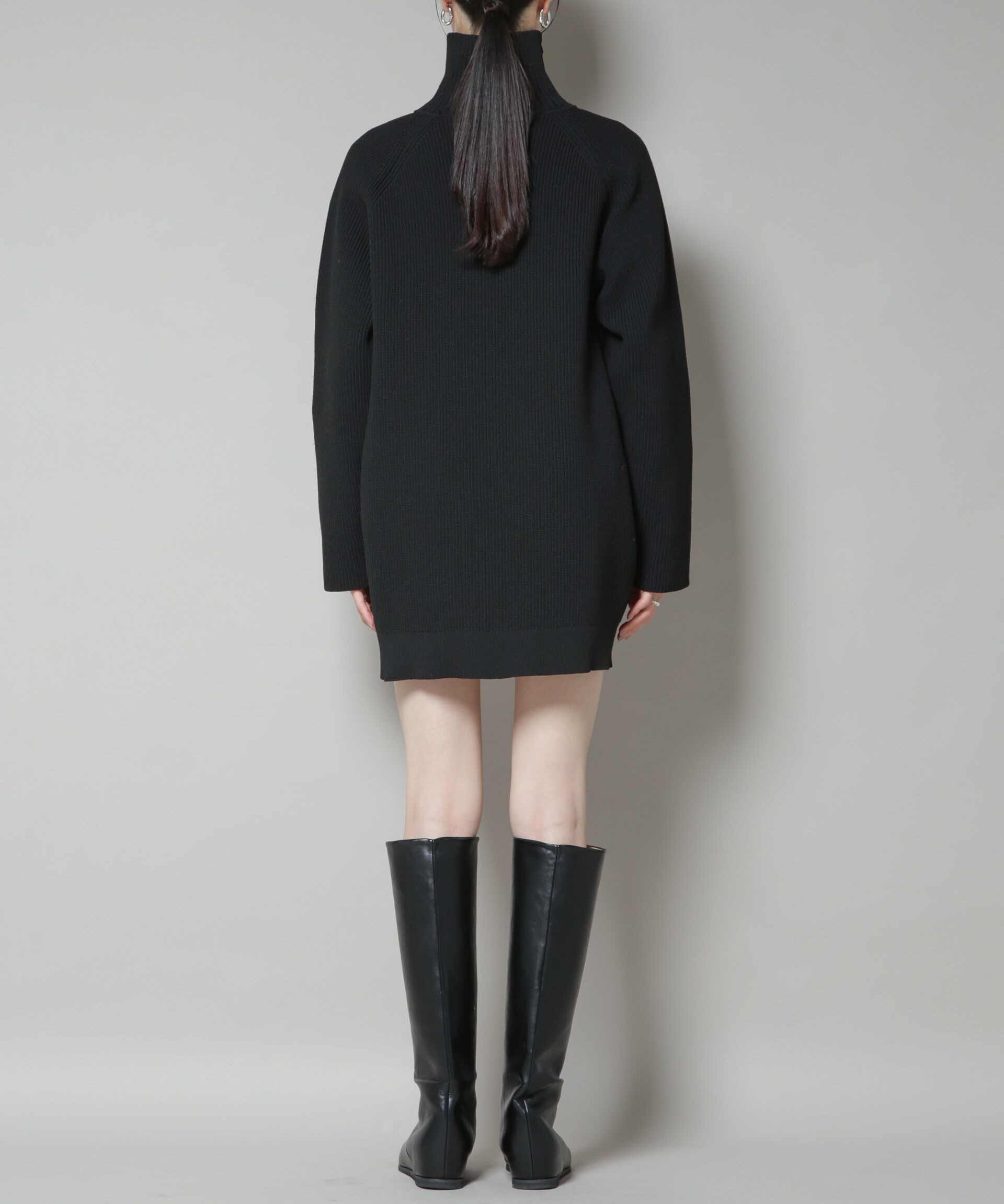 nano･universe「片畦ニットハーフジップミニワンピース」|ワンピース|