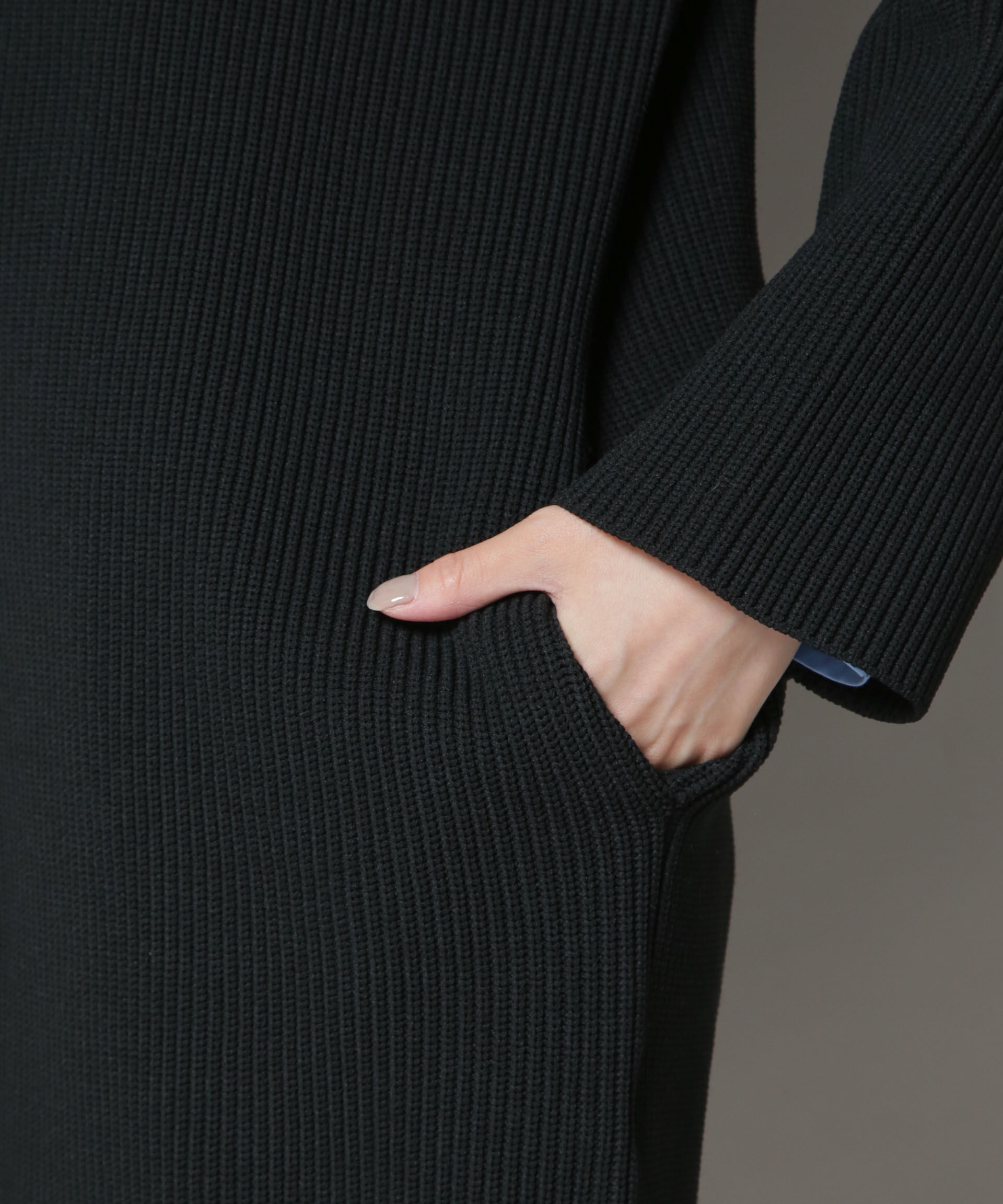 nano･universe「片畦ニットハーフジップミニワンピース」|ワンピース|