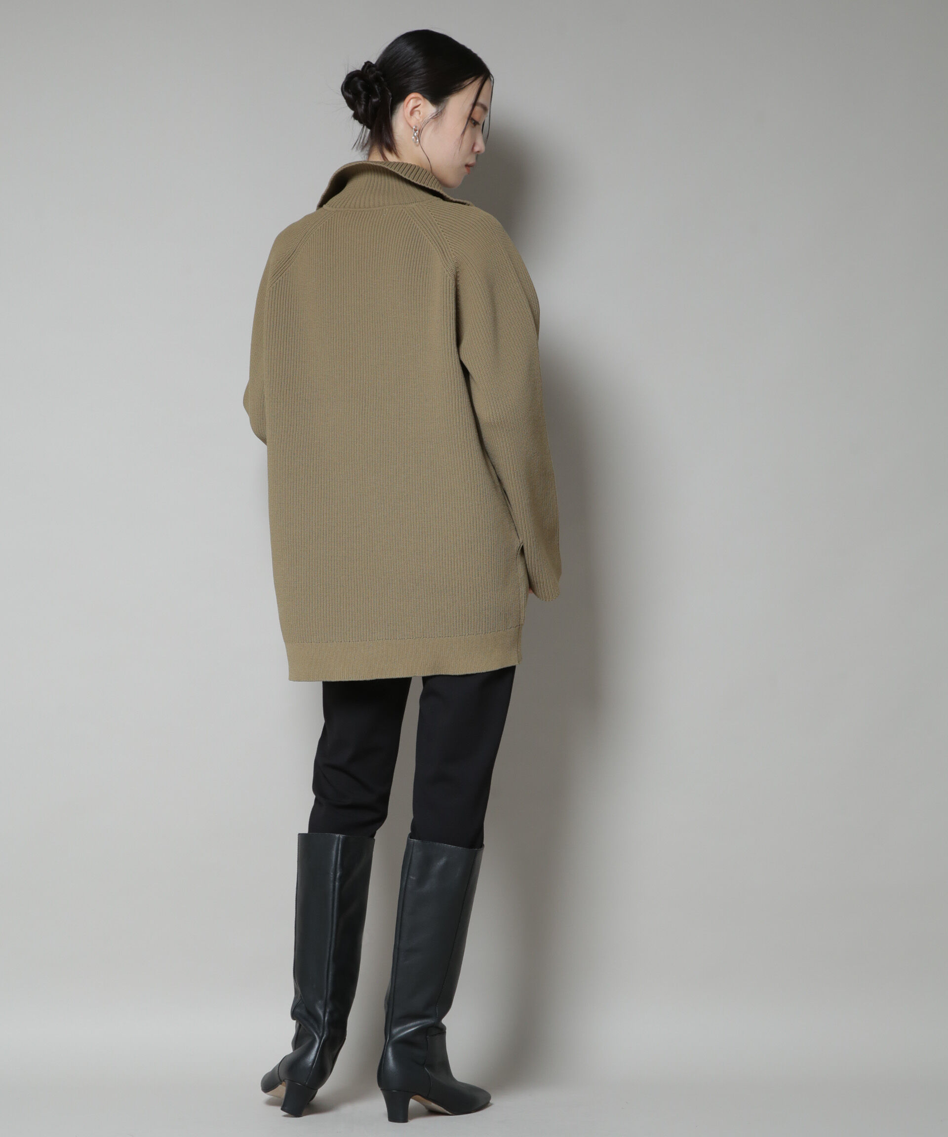 nano･universe「片畦ニットハーフジップミニワンピース」|ワンピース|