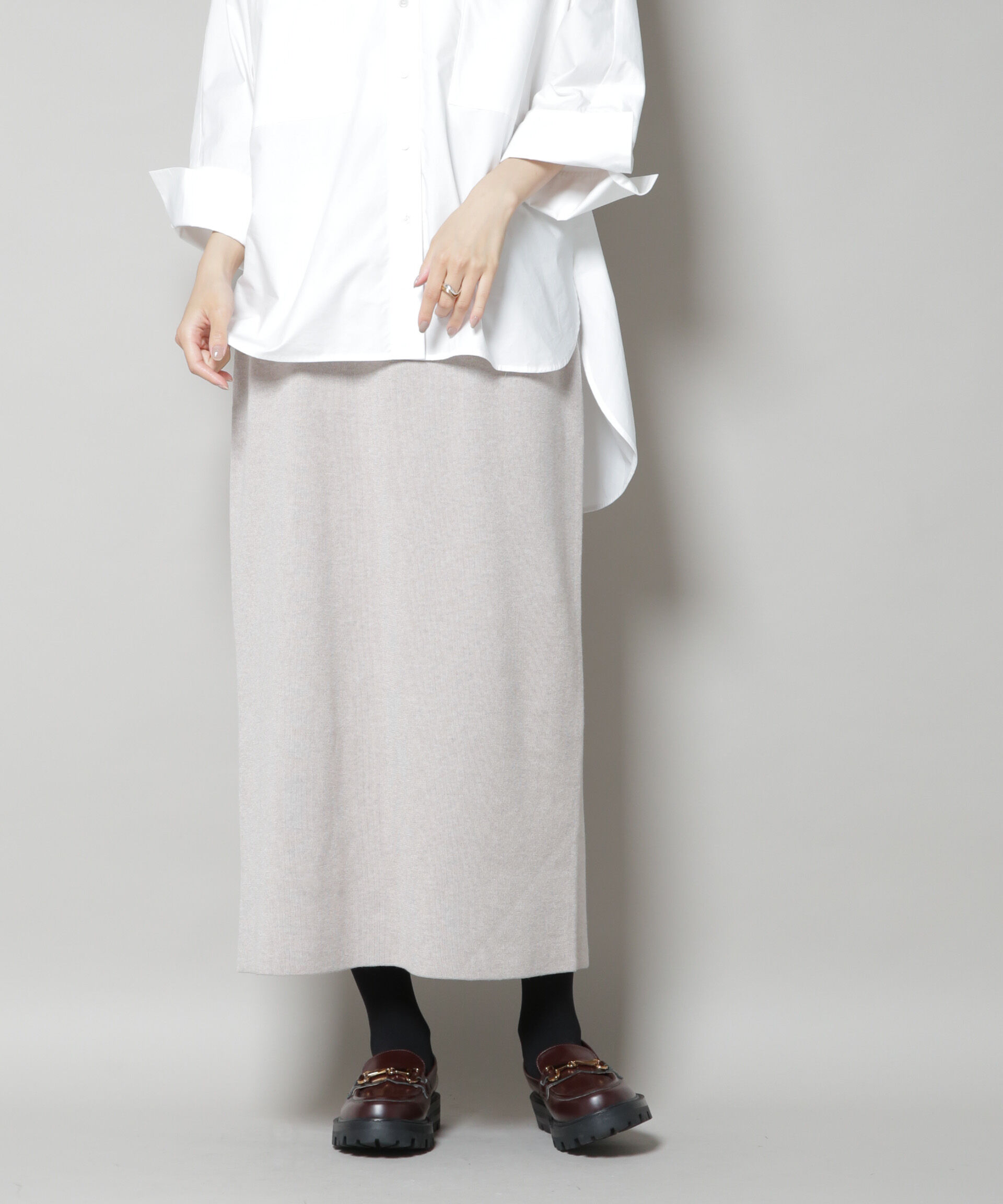 nano･universe「毛玉抑制総針スカート(セットアップ可)」|スカート|