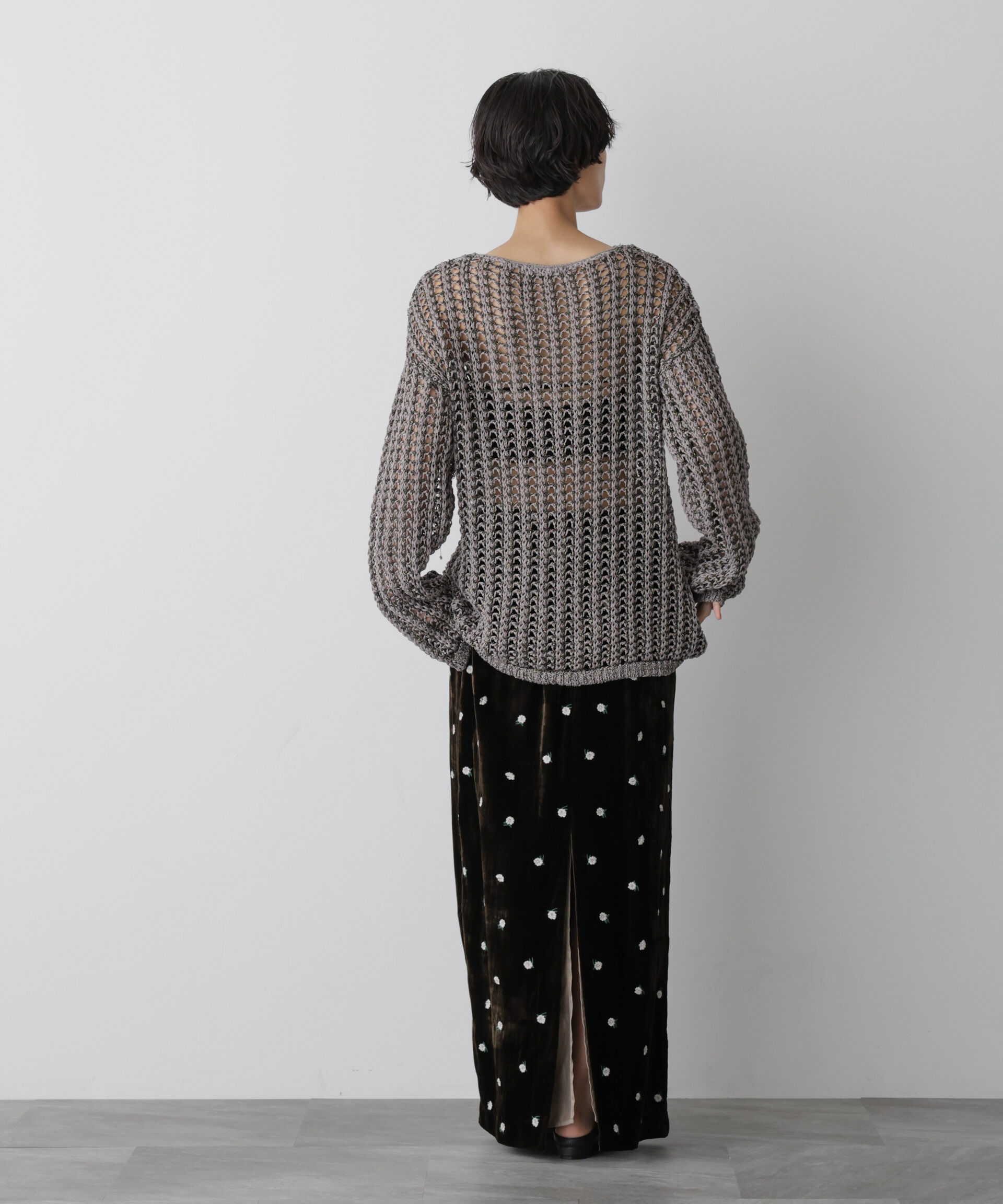 nano･universe「「STEVELOUR」シャイニーレースニットトップス」|ニット・セーター|