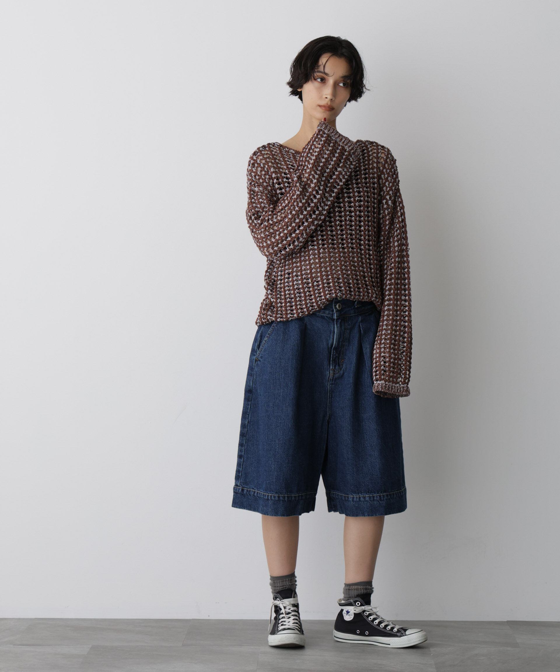 nano･universe「「STEVELOUR」シャイニーレースニットトップス」|ニット・セーター|