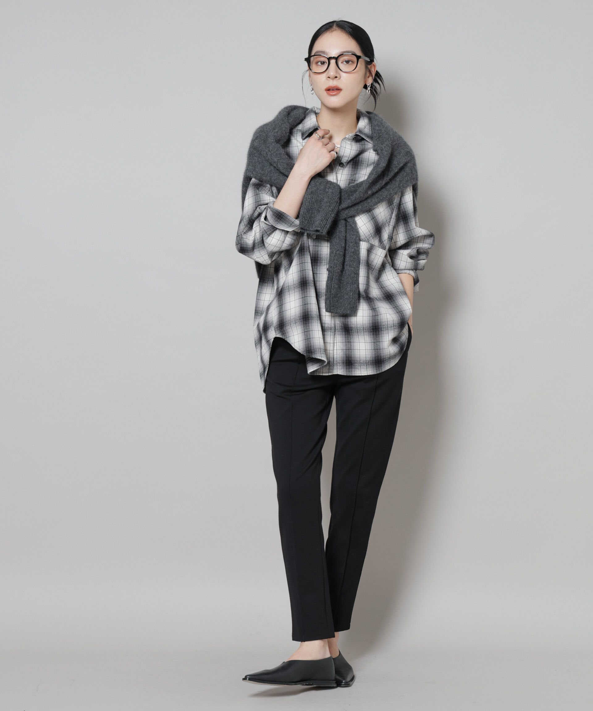 nano･universe「オンブレチェックオーバーネルシャツ」|シャツ・ブラウス|