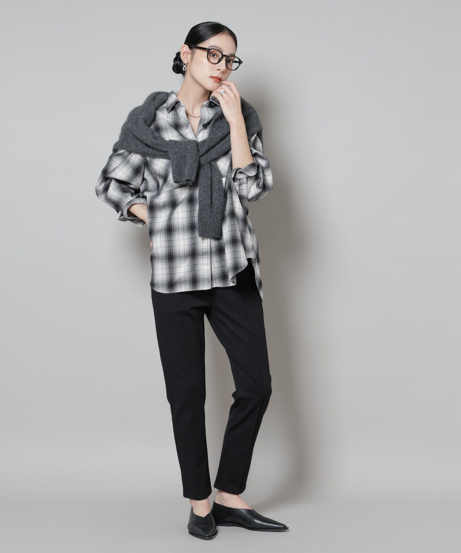 nano･universe「オンブレチェックオーバーネルシャツ」|シャツ・ブラウス|