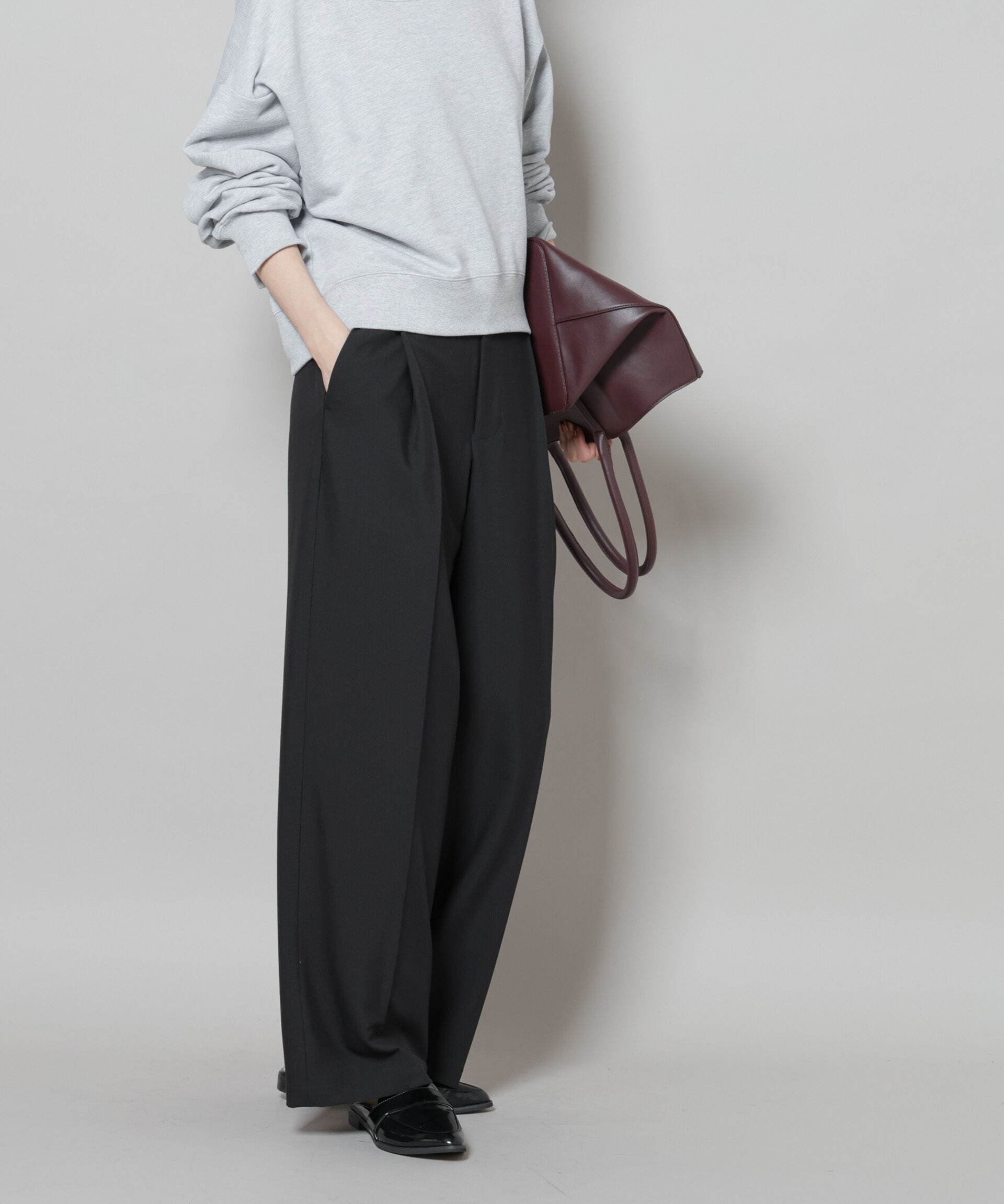 nano･universe「ワンタックセンタープレスストレートパンツ(セットアップ可)」|チノ|