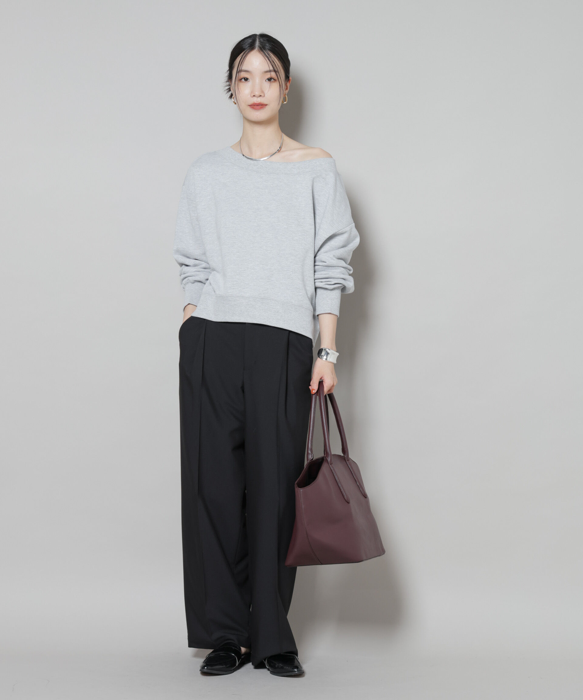 nano･universe「ワンタックセンタープレスストレートパンツ(セットアップ可)」|チノ|