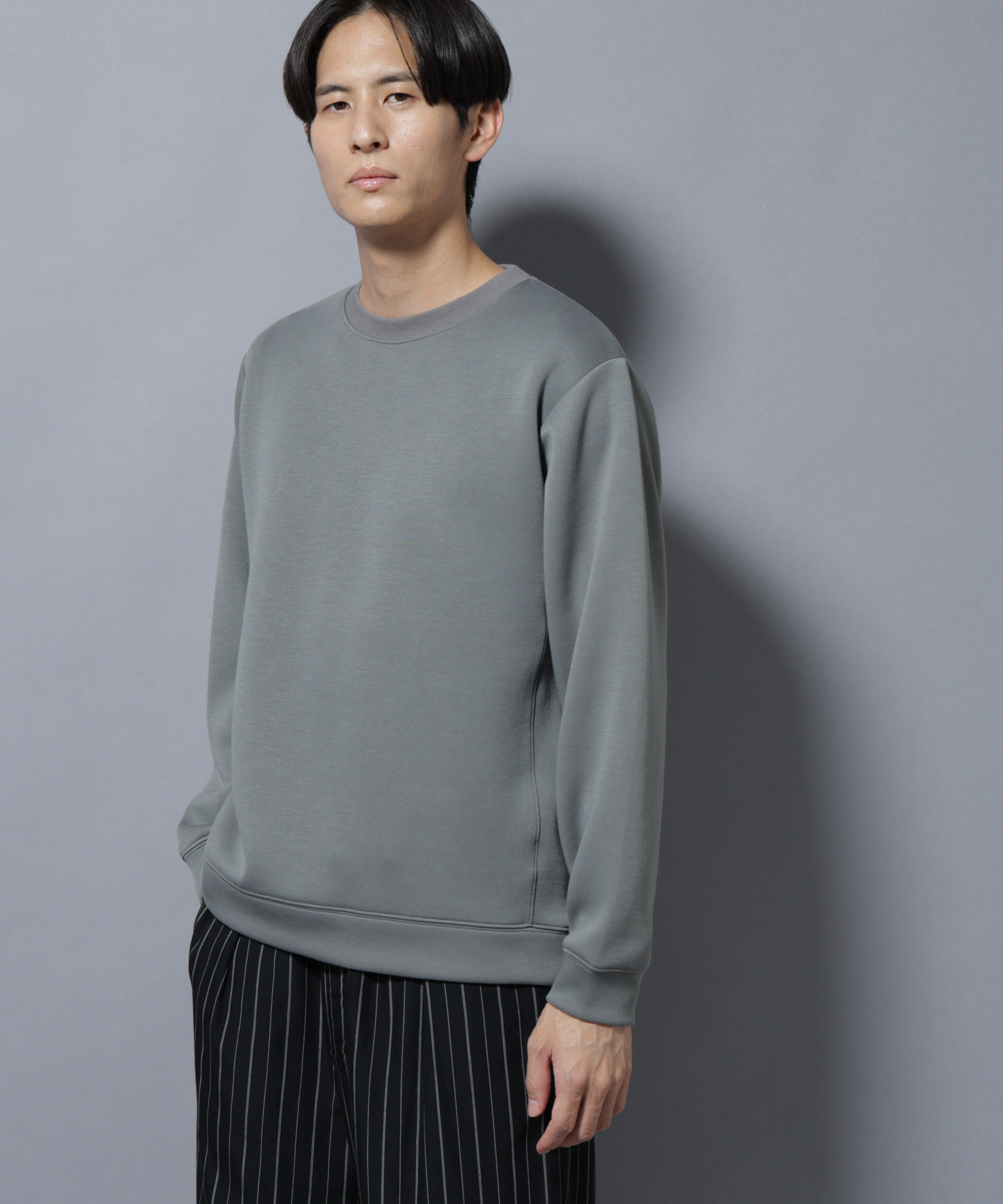 nano･universe「パネルダンボールプルオーバー 長袖(セットアップ可)」|Tシャツ・カットソー|