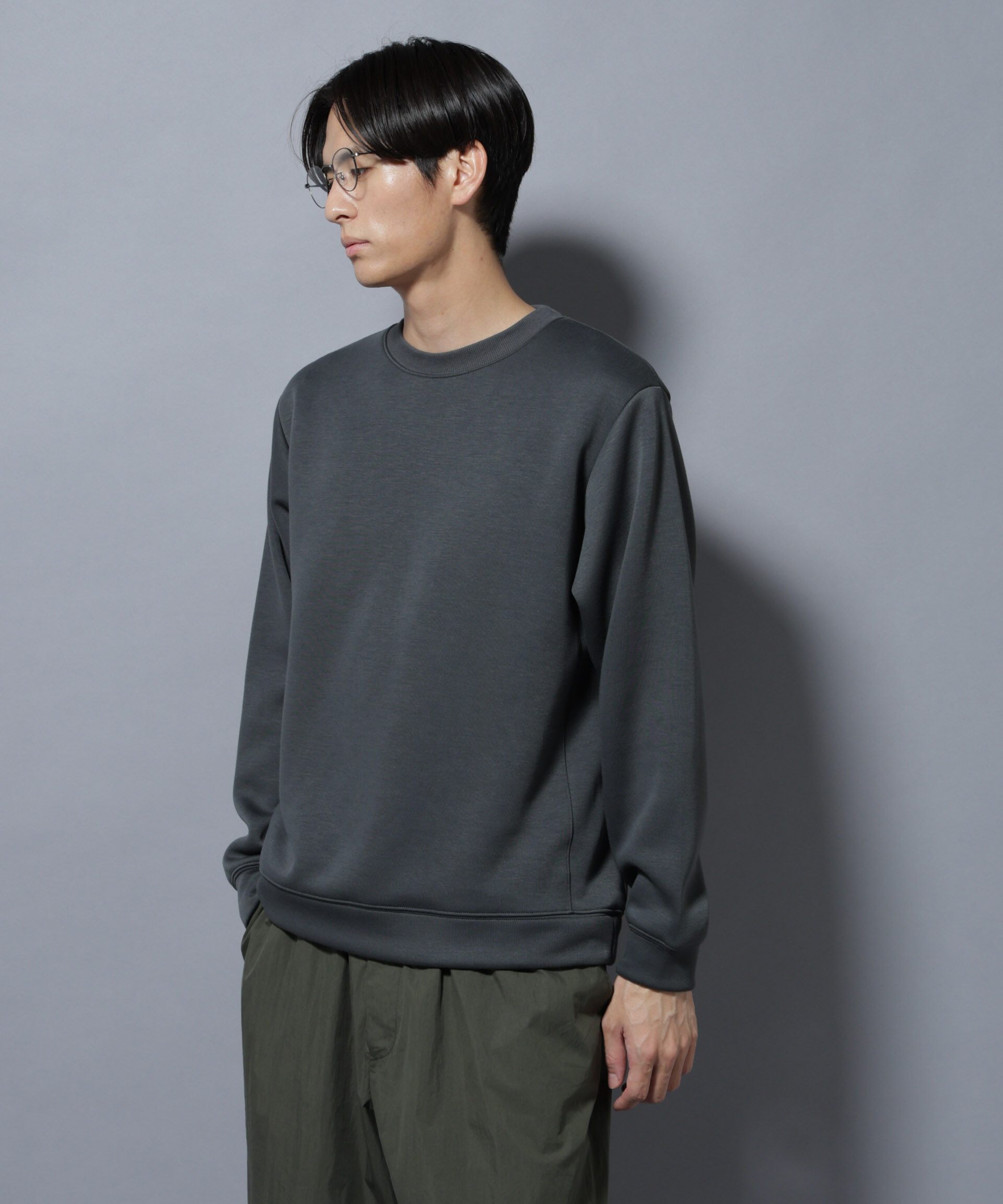 nano･universe「パネルダンボールプルオーバー 長袖(セットアップ可)」|Tシャツ・カットソー|