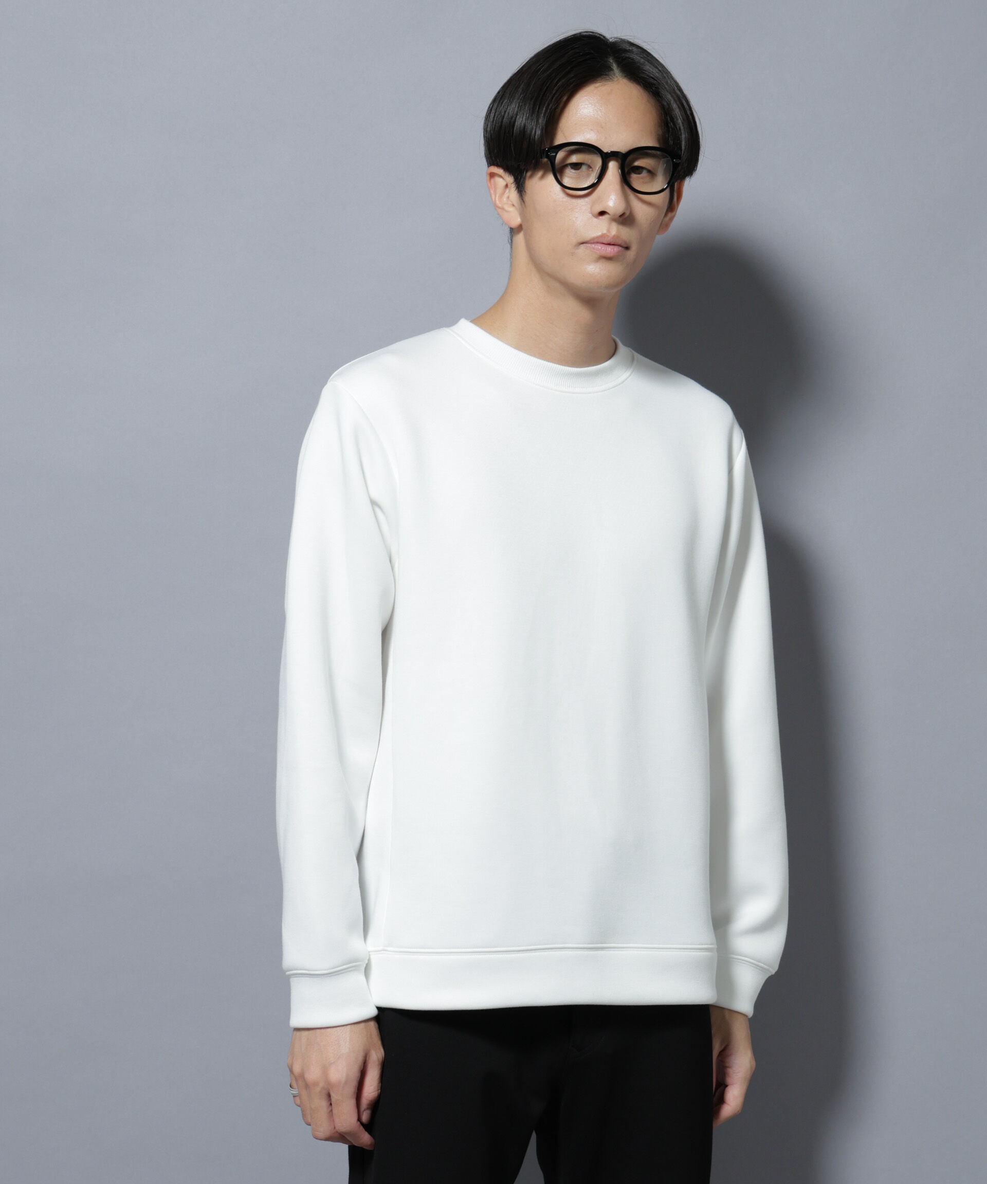 nano･universe「パネルダンボールプルオーバー 長袖(セットアップ可)」|Tシャツ・カットソー|オフホワイト1