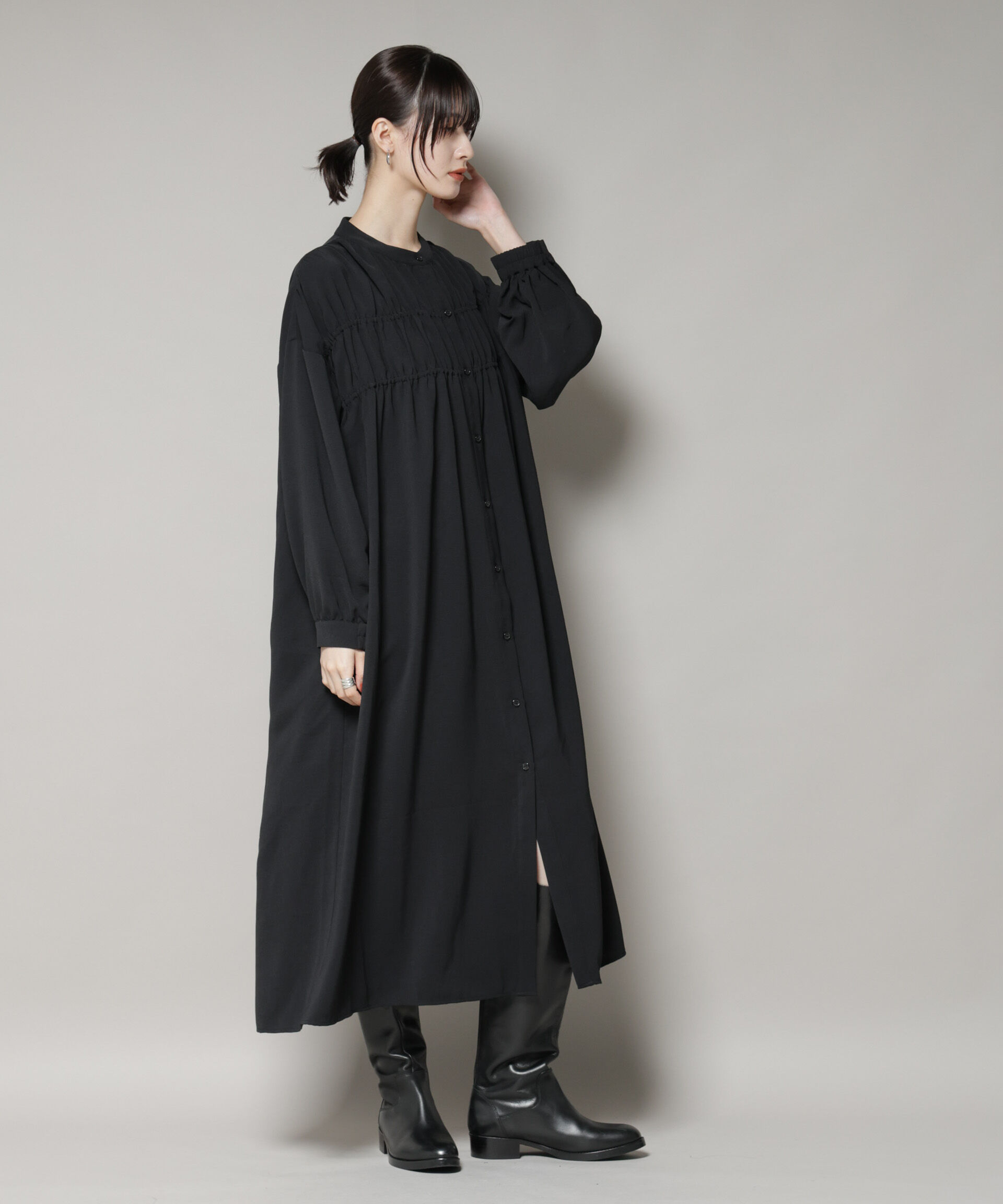 nano･universe「ギャザー切り替えデザインワンピース」|ワンピース|