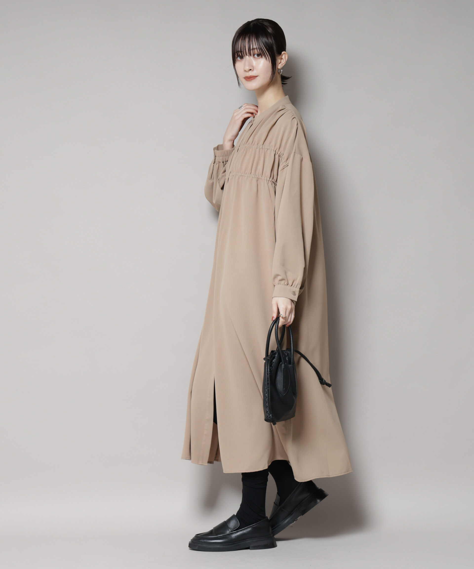 nano･universe「ギャザー切り替えデザインワンピース」|ワンピース|