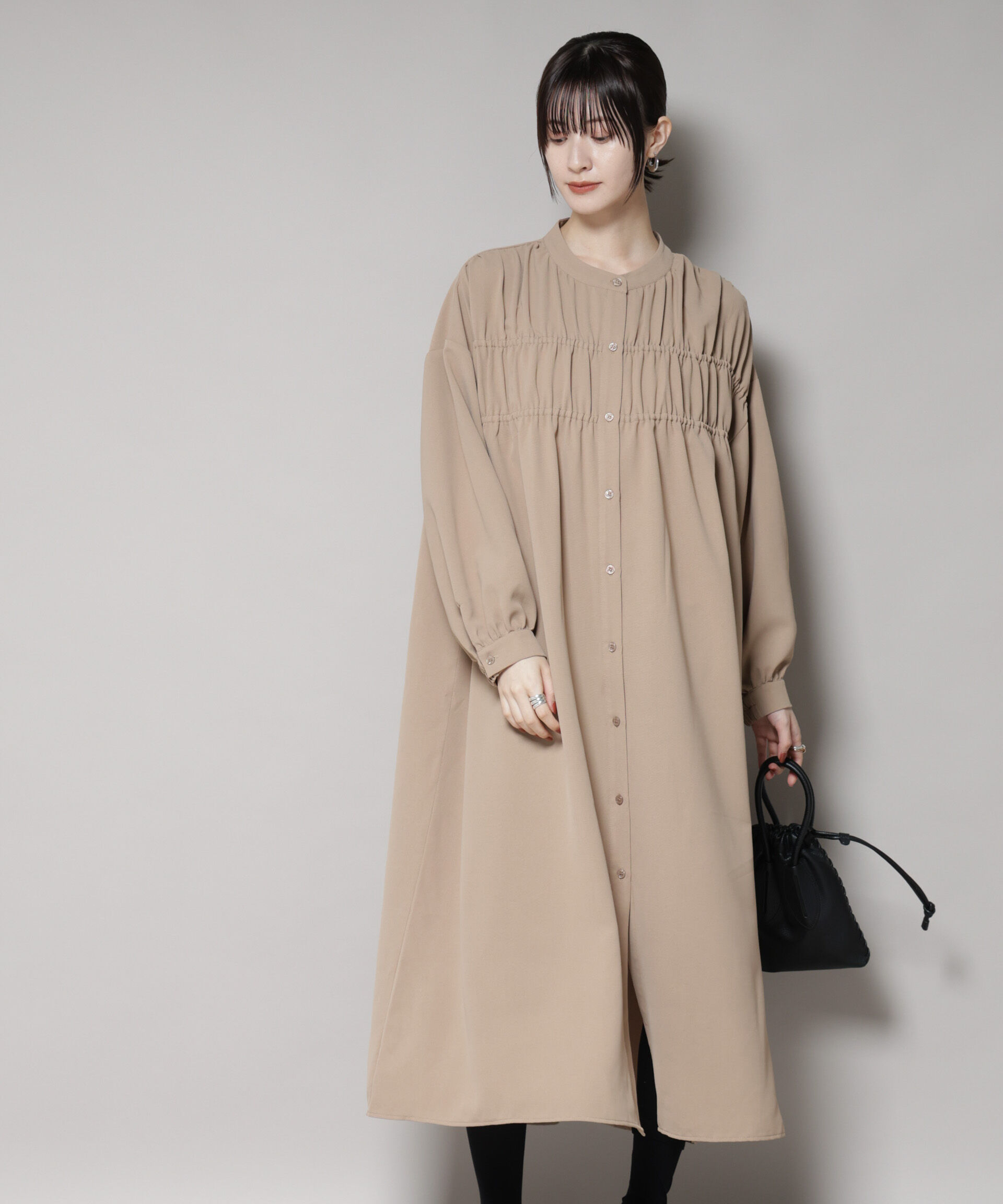 nano･universe「ギャザー切り替えデザインワンピース」|ワンピース|