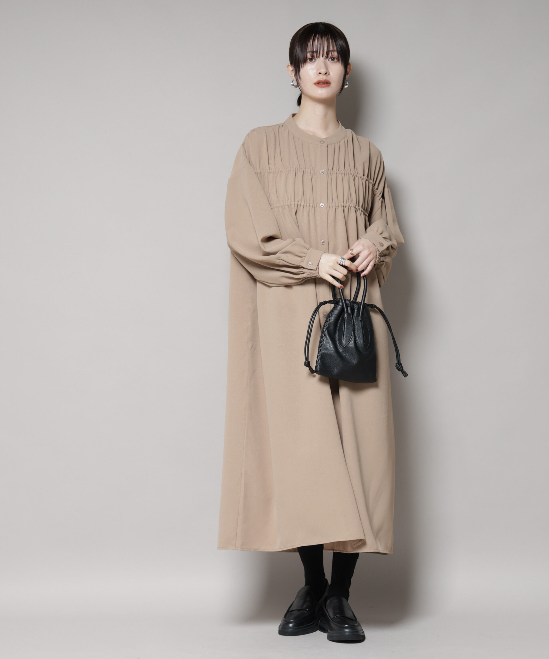 nano･universe「ギャザー切り替えデザインワンピース」|ワンピース|