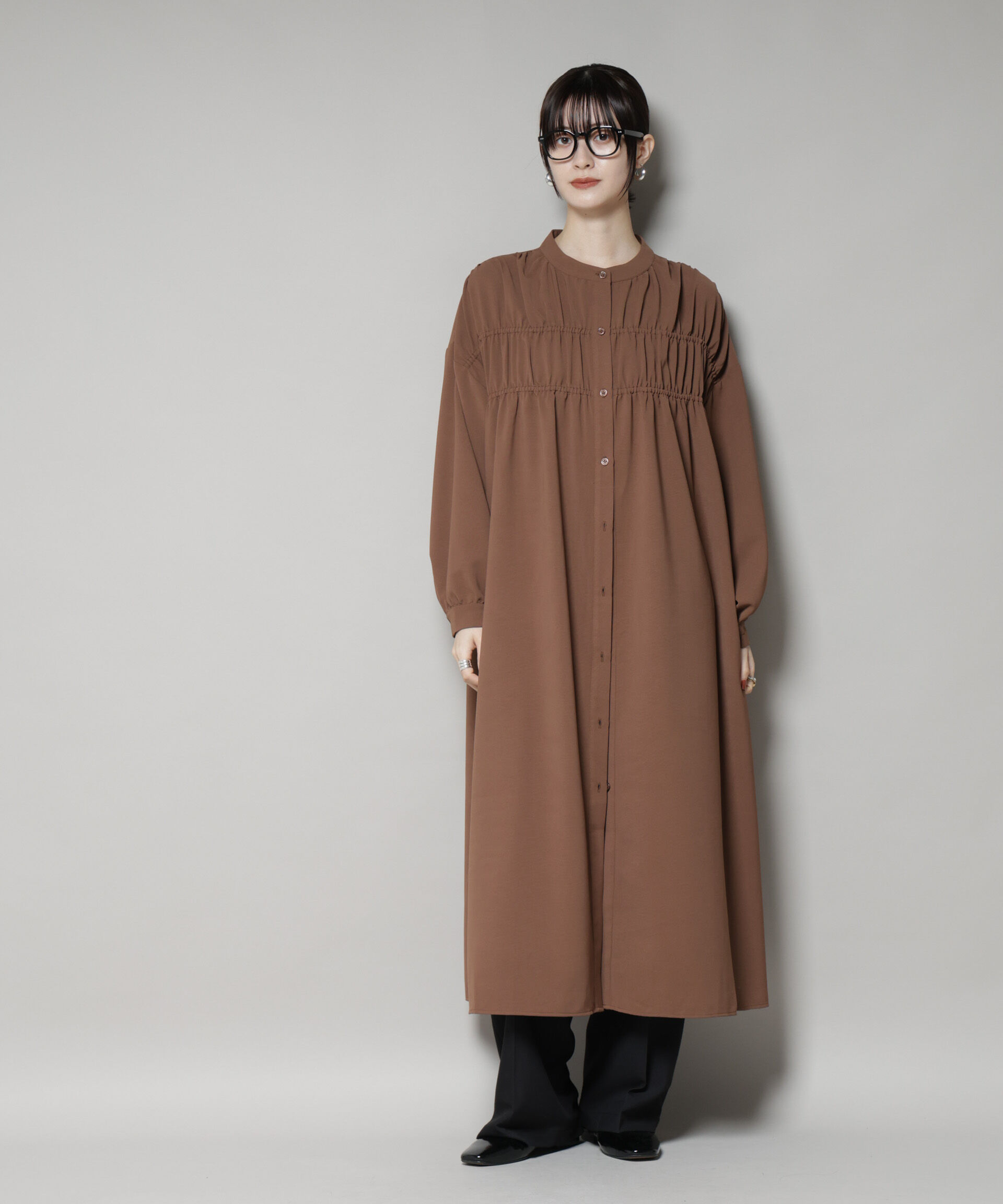 nano･universe「ギャザー切り替えデザインワンピース」|ワンピース|