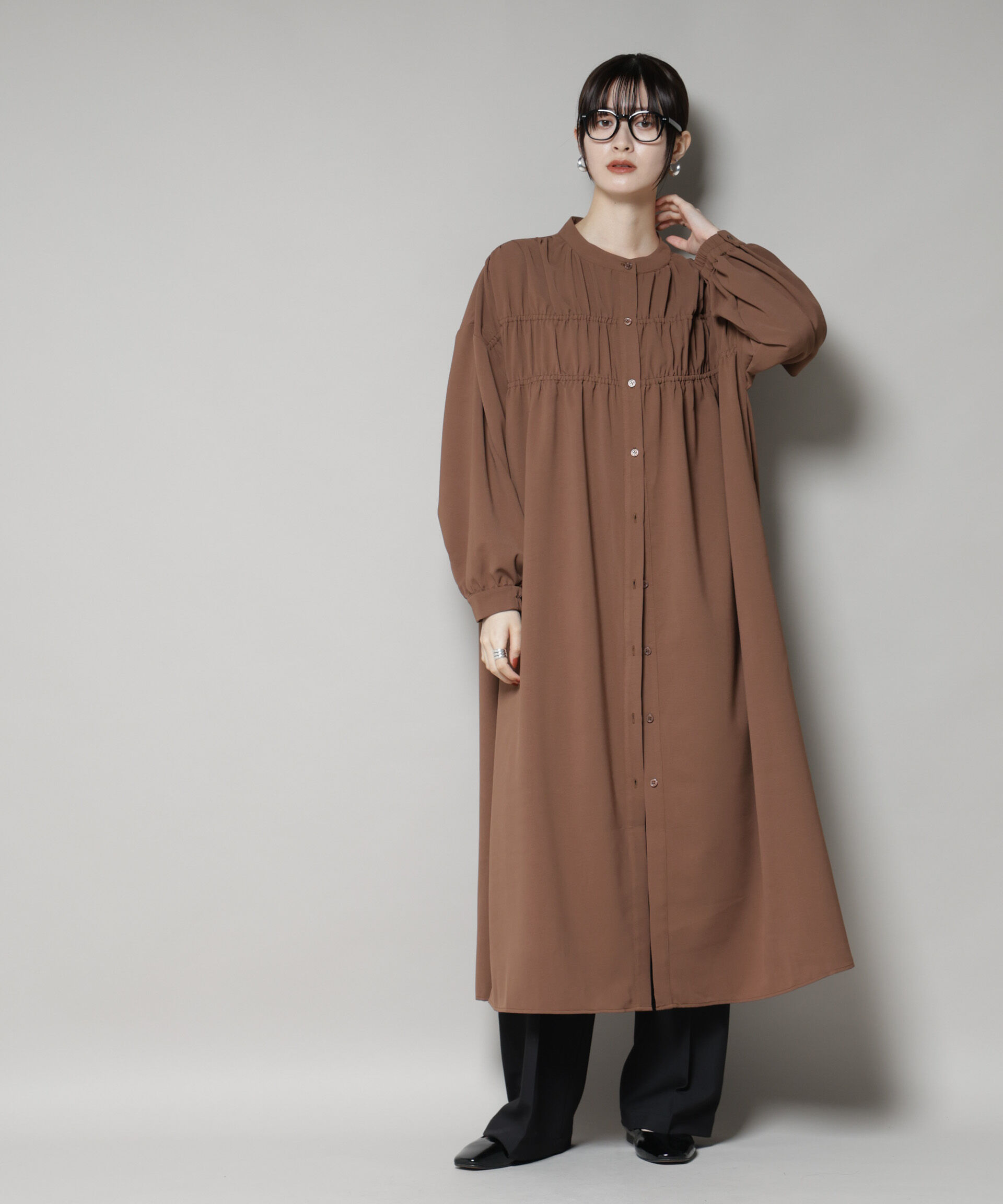 nano･universe「ギャザー切り替えデザインワンピース」|ワンピース|