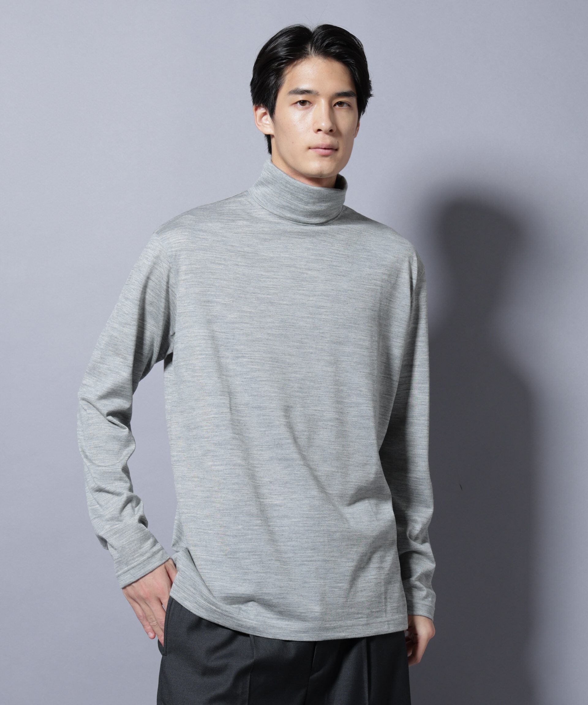 nano･universe「MIYATA&times;NANO JAPAN MADE 100%WOOL タートルネック」|Tシャツ・カットソー|L.グレー1