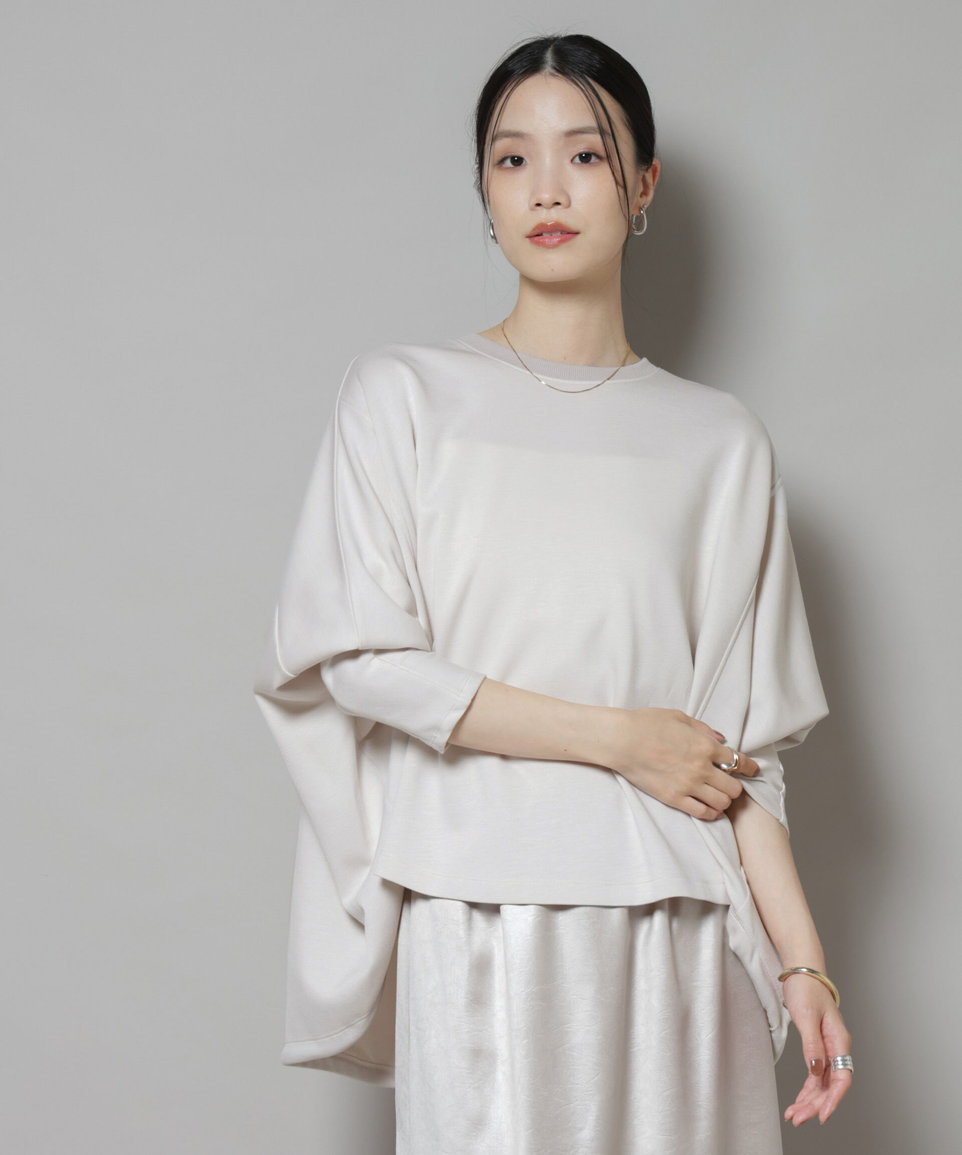 nano･universe「ドルマンスリーブバックドロストヘムカットプルオーバー」|Tシャツ・カットソー|