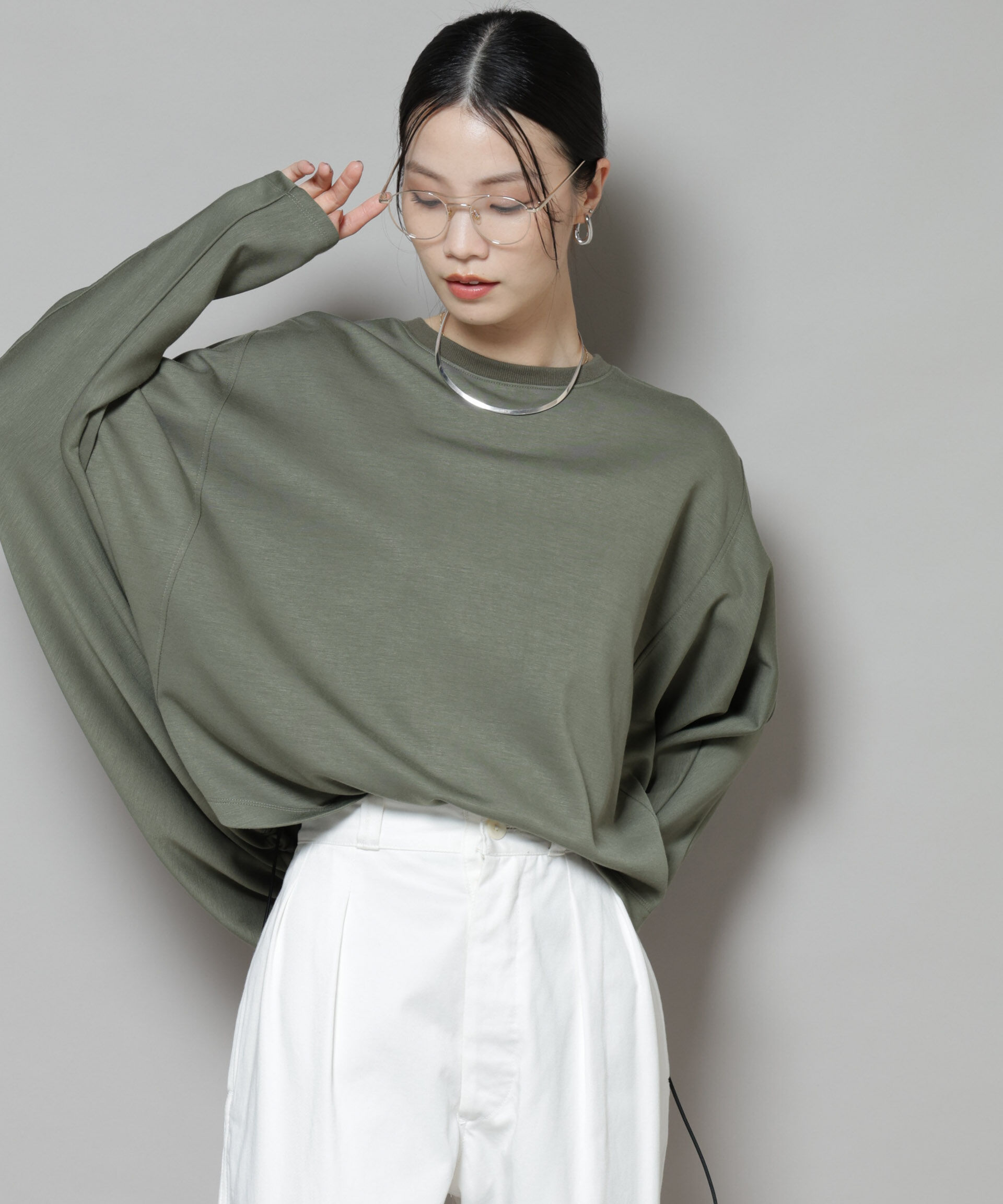 nano･universe「ドルマンスリーブバックドロストヘムカットプルオーバー」|Tシャツ・カットソー|