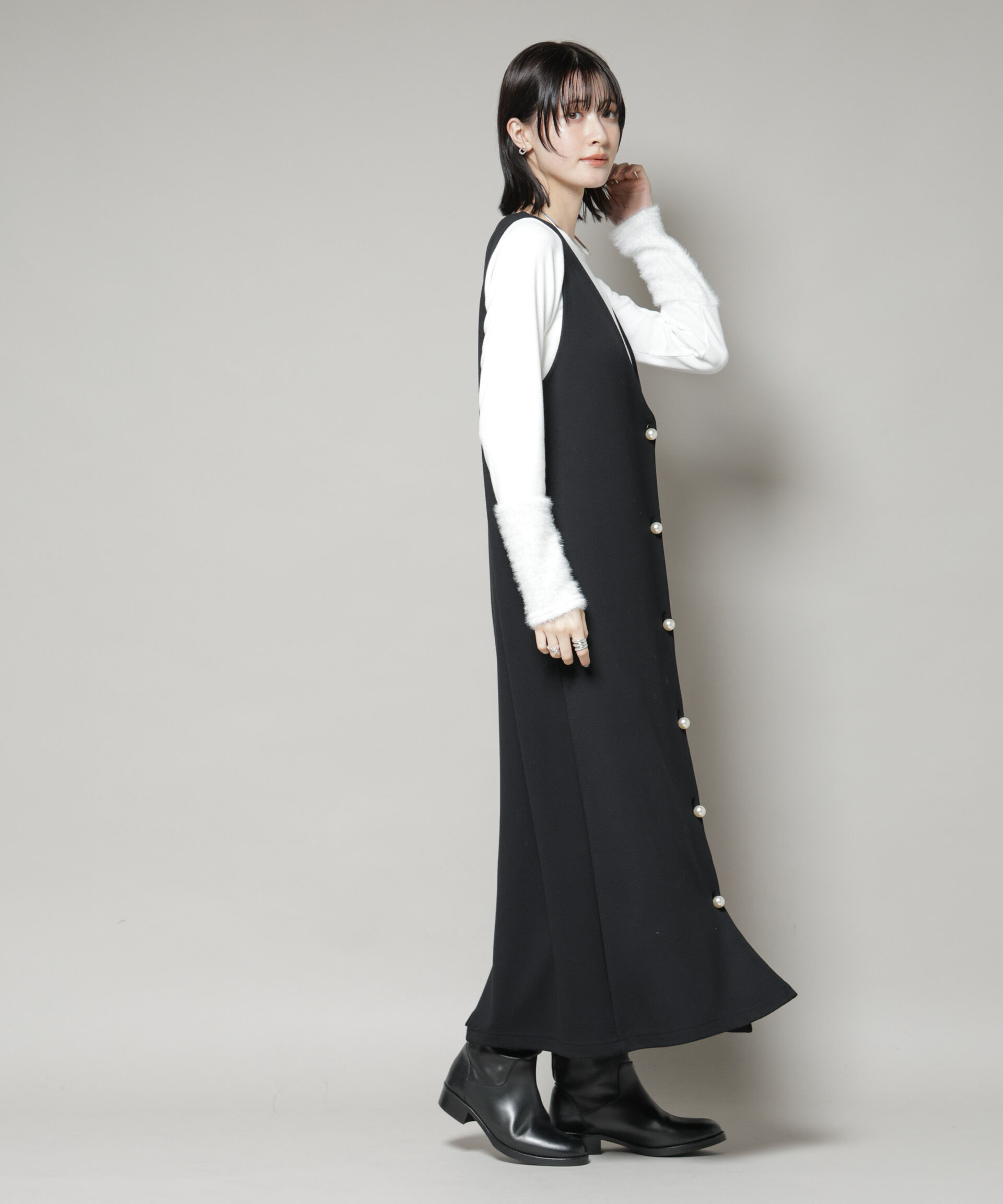 nano･universe「ジレワンピース&times;ファースリーブトップス アンサンブルセット」|ワンピース|