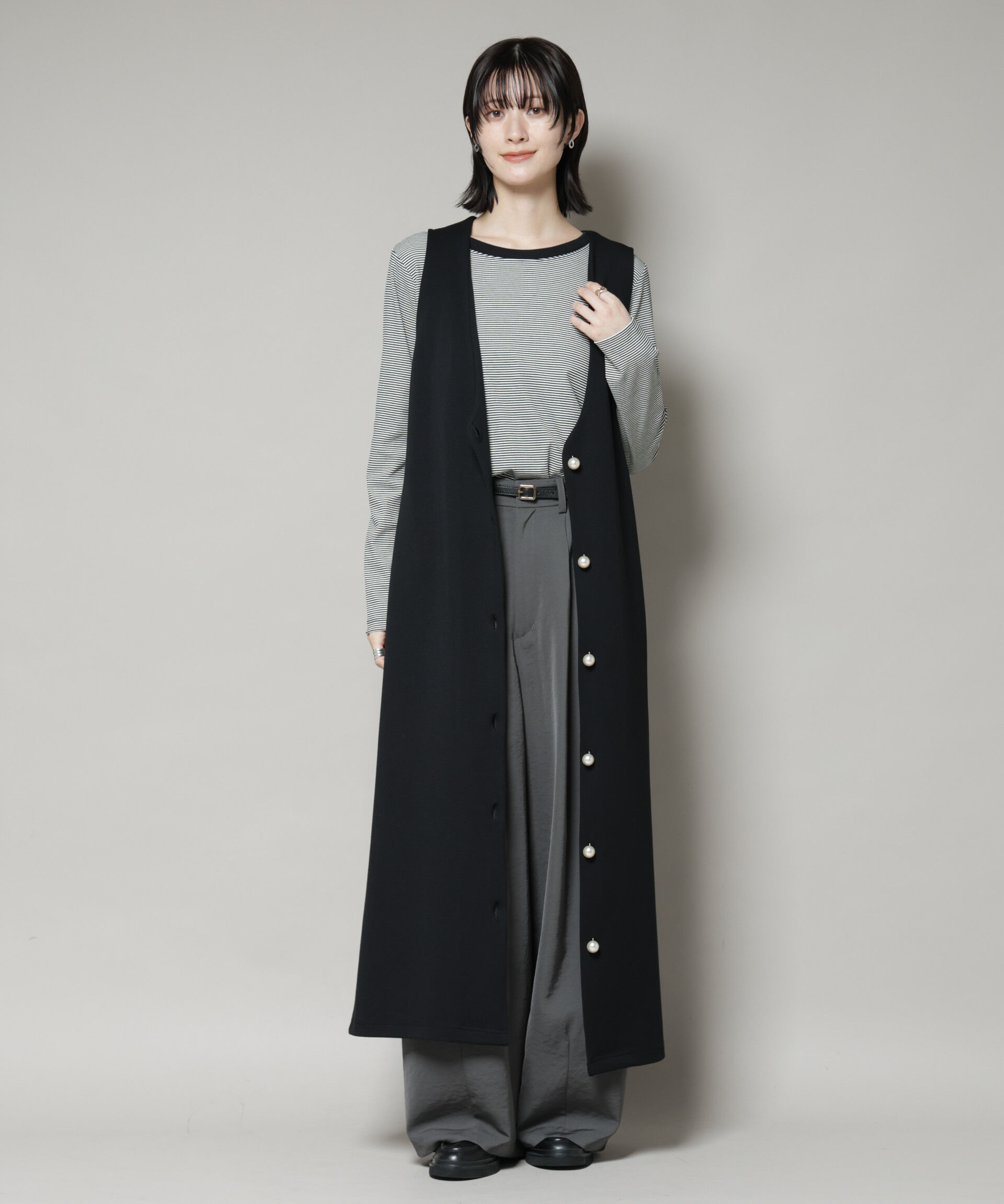 nano･universe「ジレワンピース&times;ファースリーブトップス アンサンブルセット」|ワンピース|